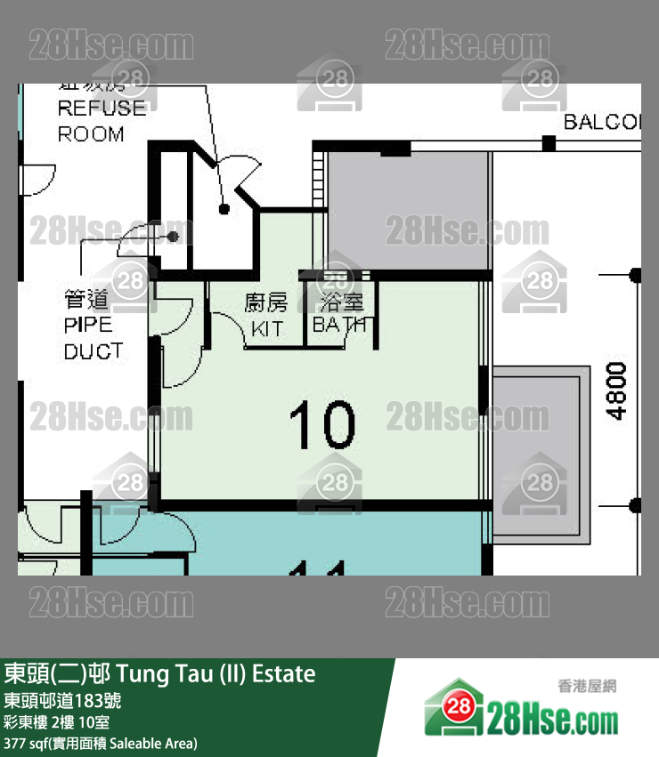東頭(二)邨 彩東樓 2樓 10室 平面圖
