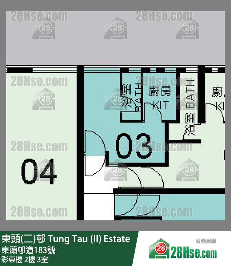 東頭(二)邨 彩東樓2樓 3室 平面圖