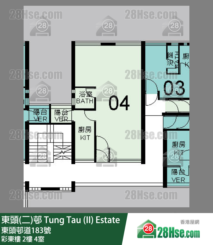 東頭(二)邨 彩東樓2樓 4室 平面圖