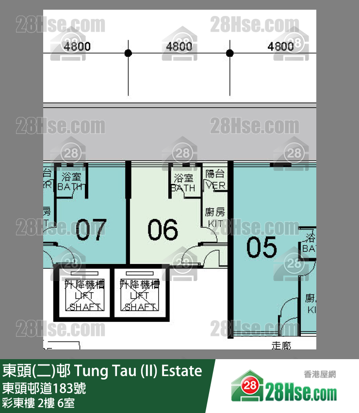 東頭(二)邨 彩東樓 2樓 6室 平面圖