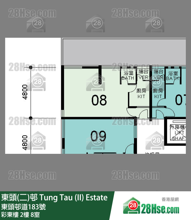 東頭(二)邨 彩東樓2樓 8室 平面圖