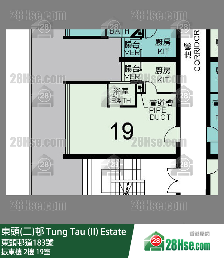 東頭(二)邨 振東樓2樓 19室 平面圖