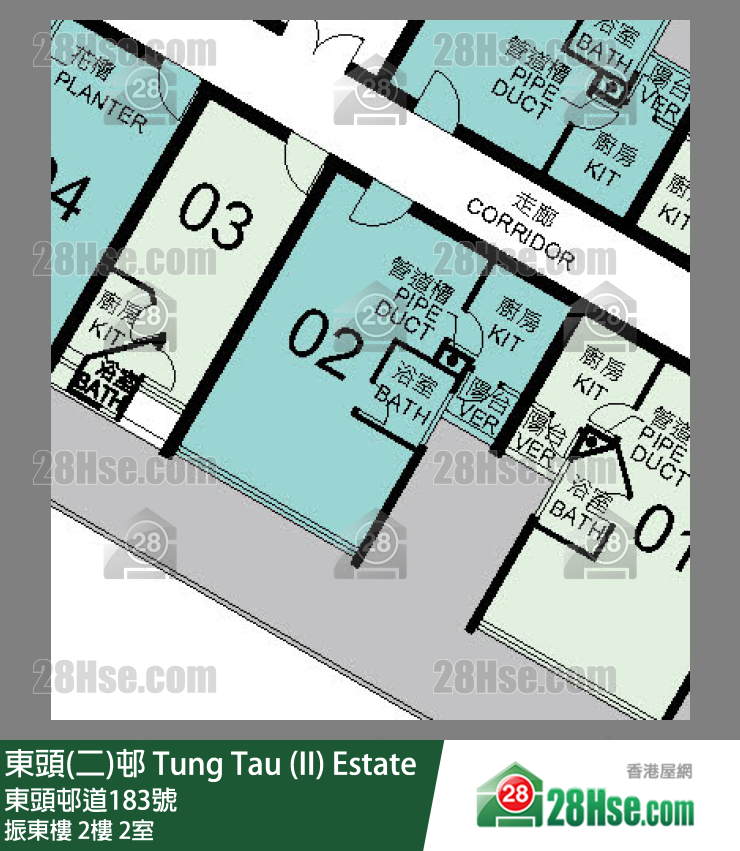 東頭(二)邨 振東樓2樓 2室 平面圖