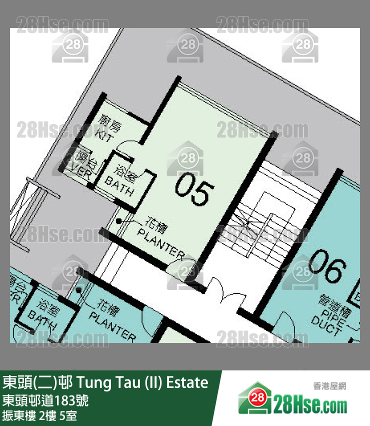 東頭(二)邨 振東樓2樓 5室 平面圖
