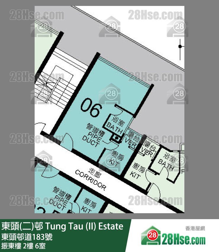 東頭(二)邨 振東樓2樓 6室 平面圖