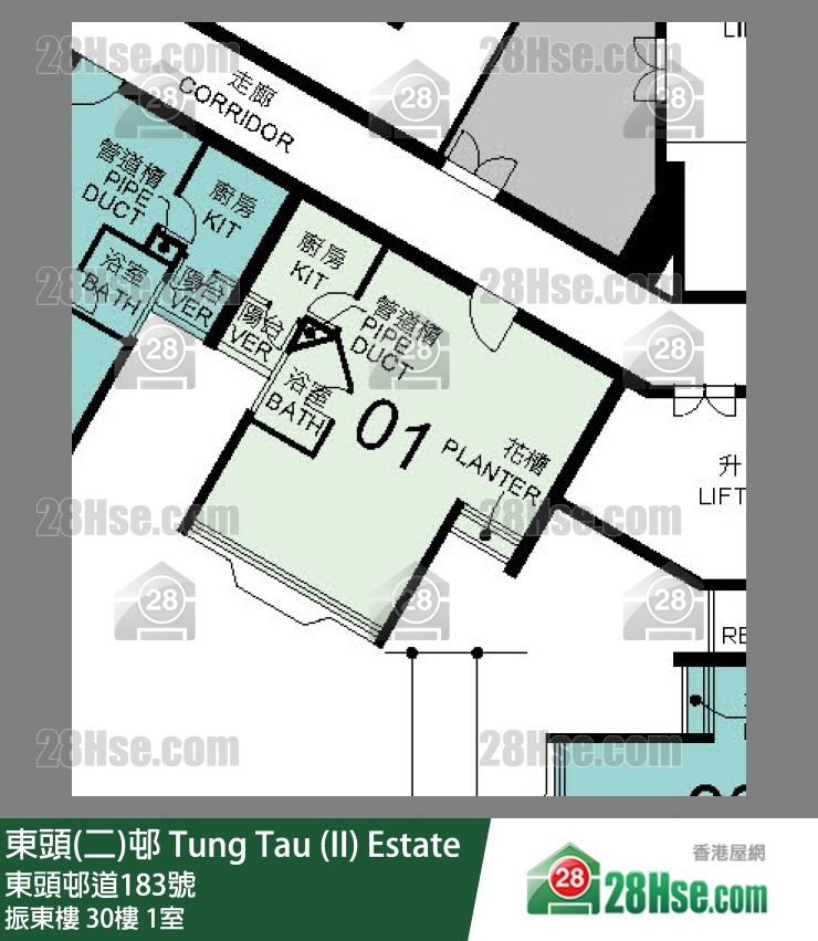 東頭(二)邨 振東樓30樓 1室 平面圖