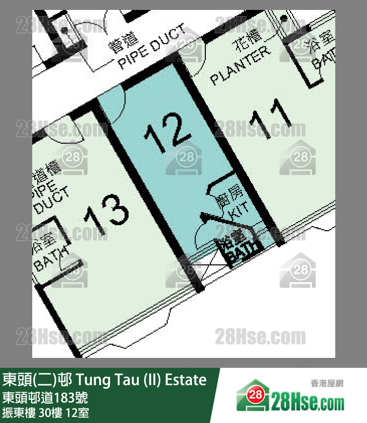 東頭(二)邨 振東樓30樓 12室 平面圖