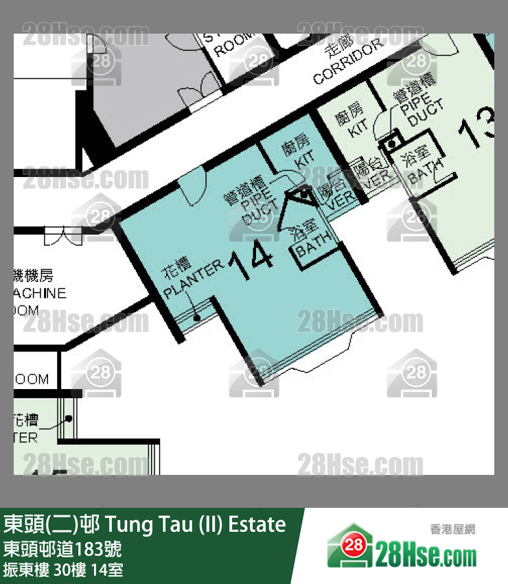 東頭(二)邨 振東樓30樓 14室 平面圖