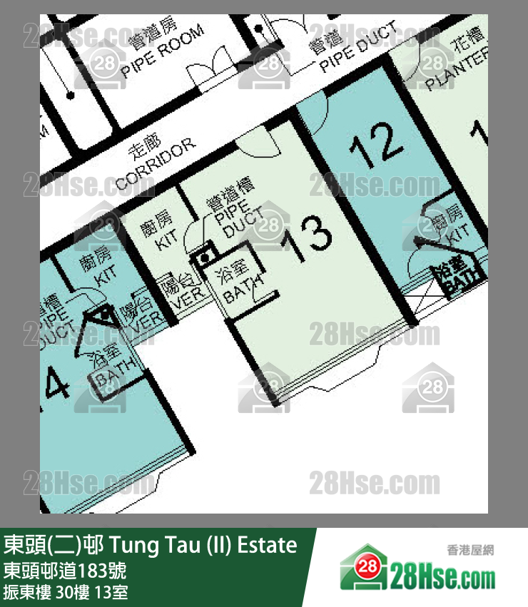 東頭(二)邨 振東樓30樓 13室 平面圖