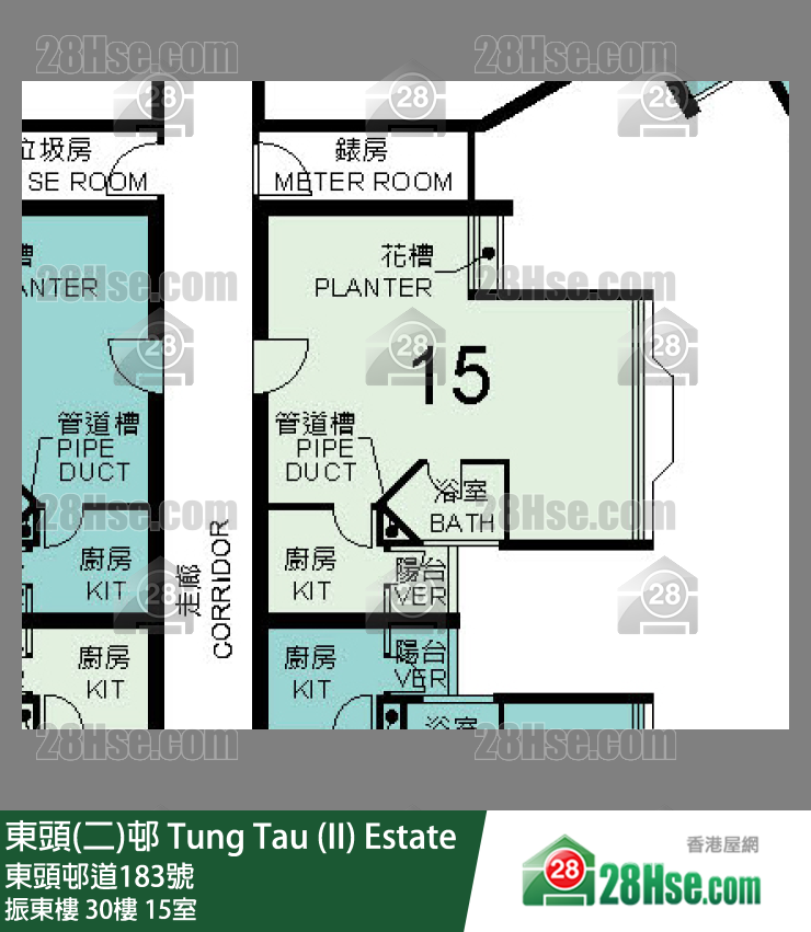 東頭(二)邨 振東樓30樓 15室 平面圖