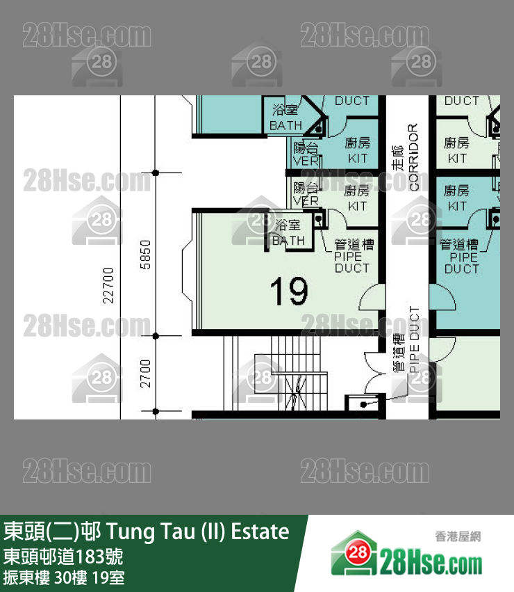 東頭(二)邨 振東樓30樓 19室 平面圖