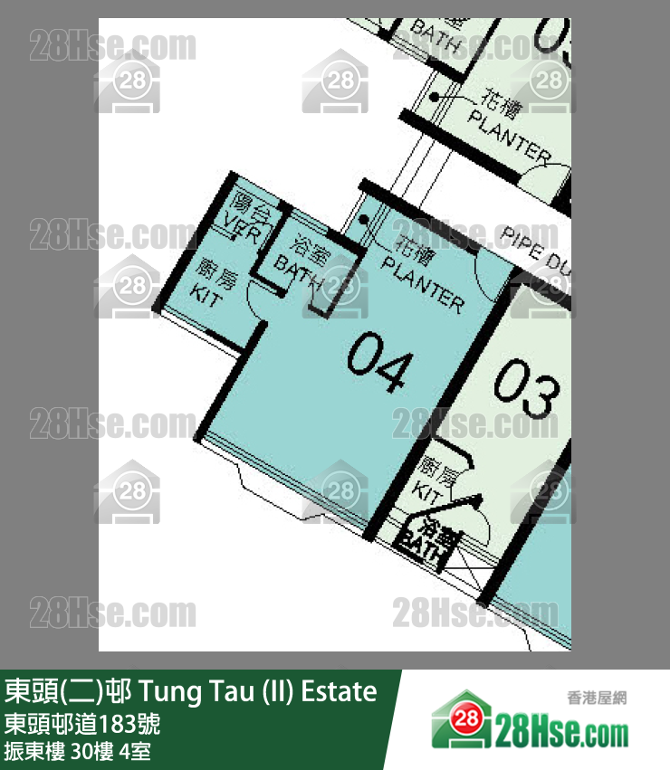 東頭(二)邨 振東樓30樓 4室 平面圖