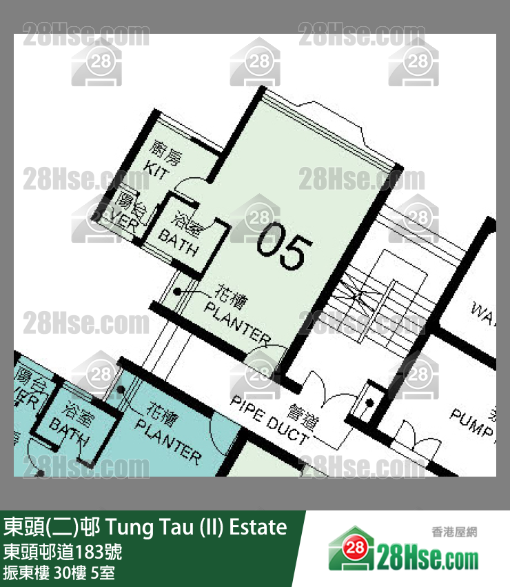 東頭(二)邨 振東樓30樓 5室 平面圖