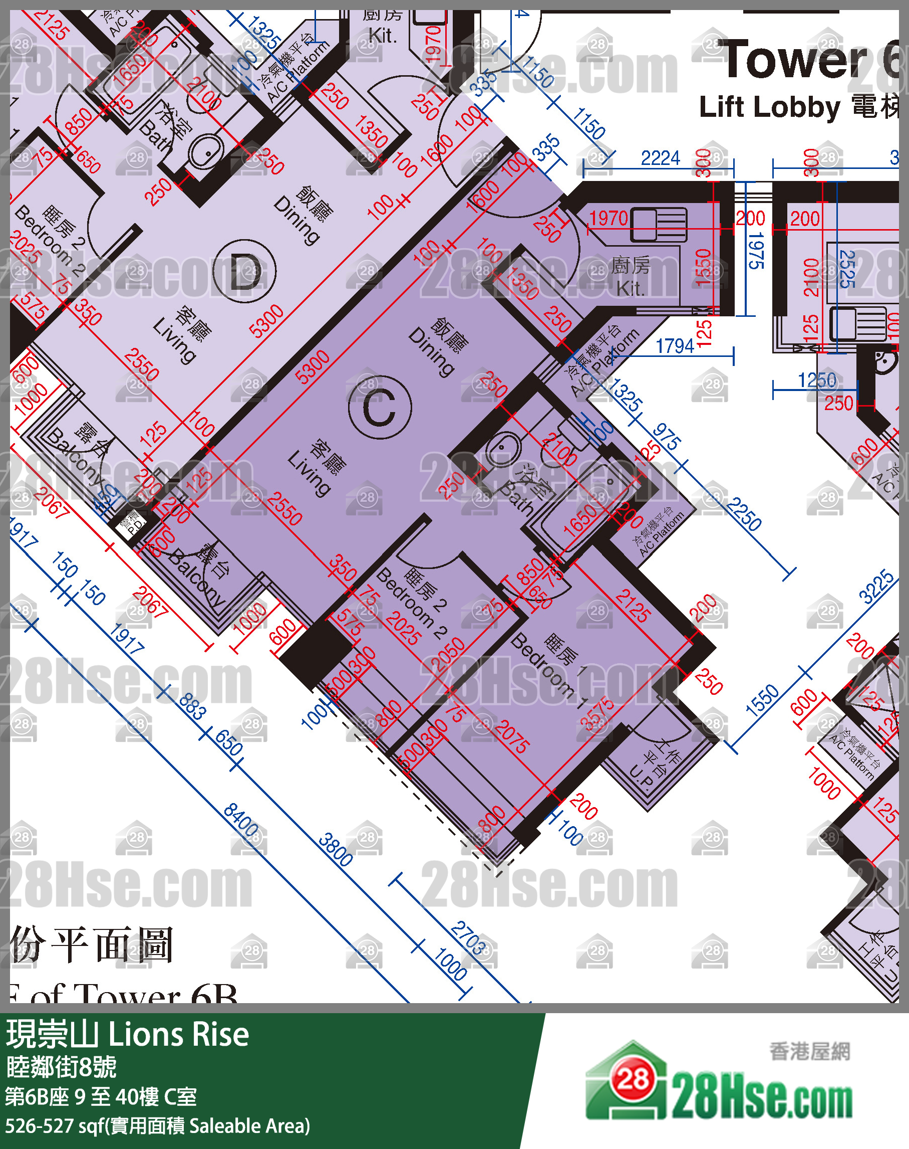 现崇山 第6B座 19楼 C室 平面图