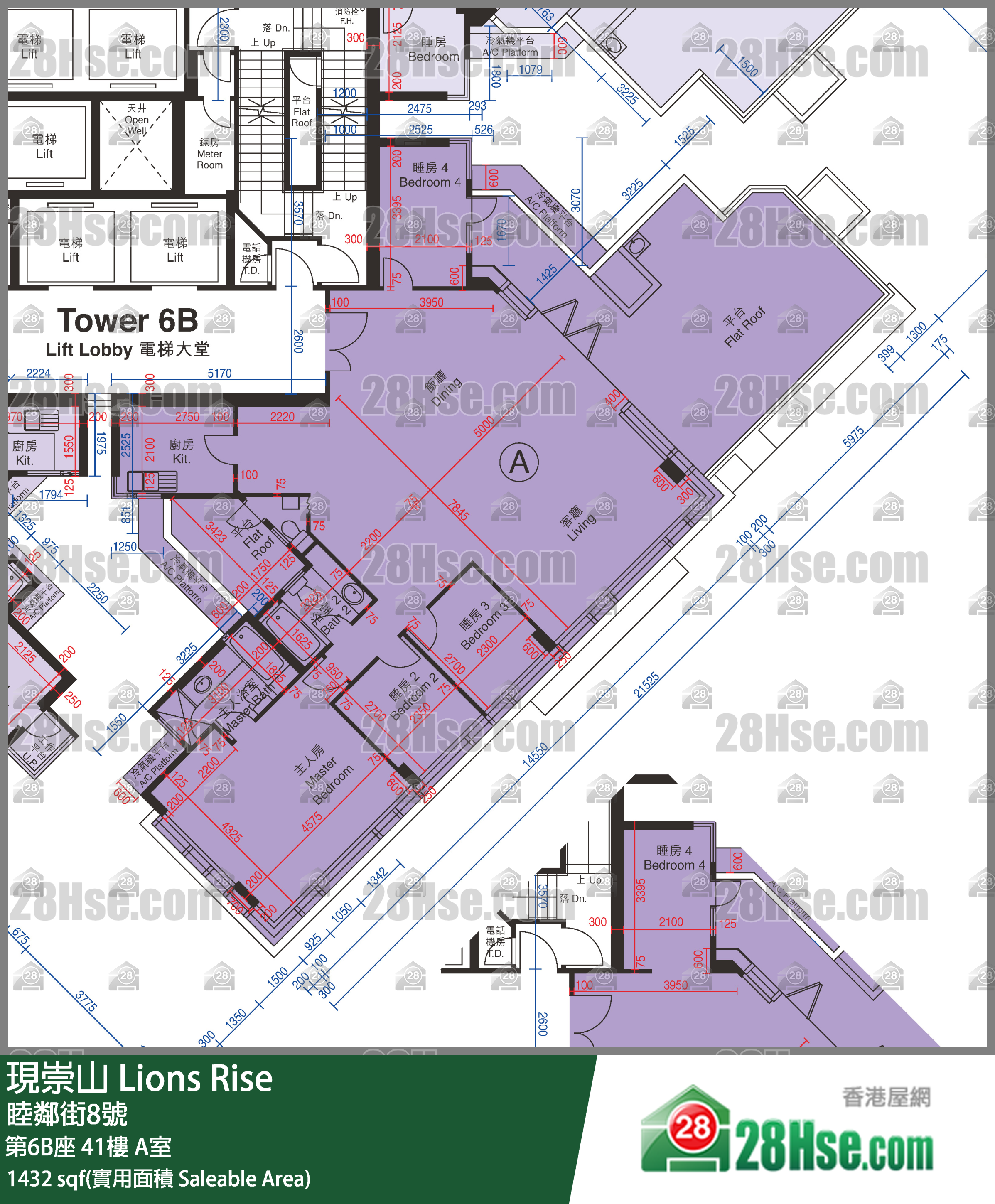 现崇山 第6B座 41楼 A室 平面图