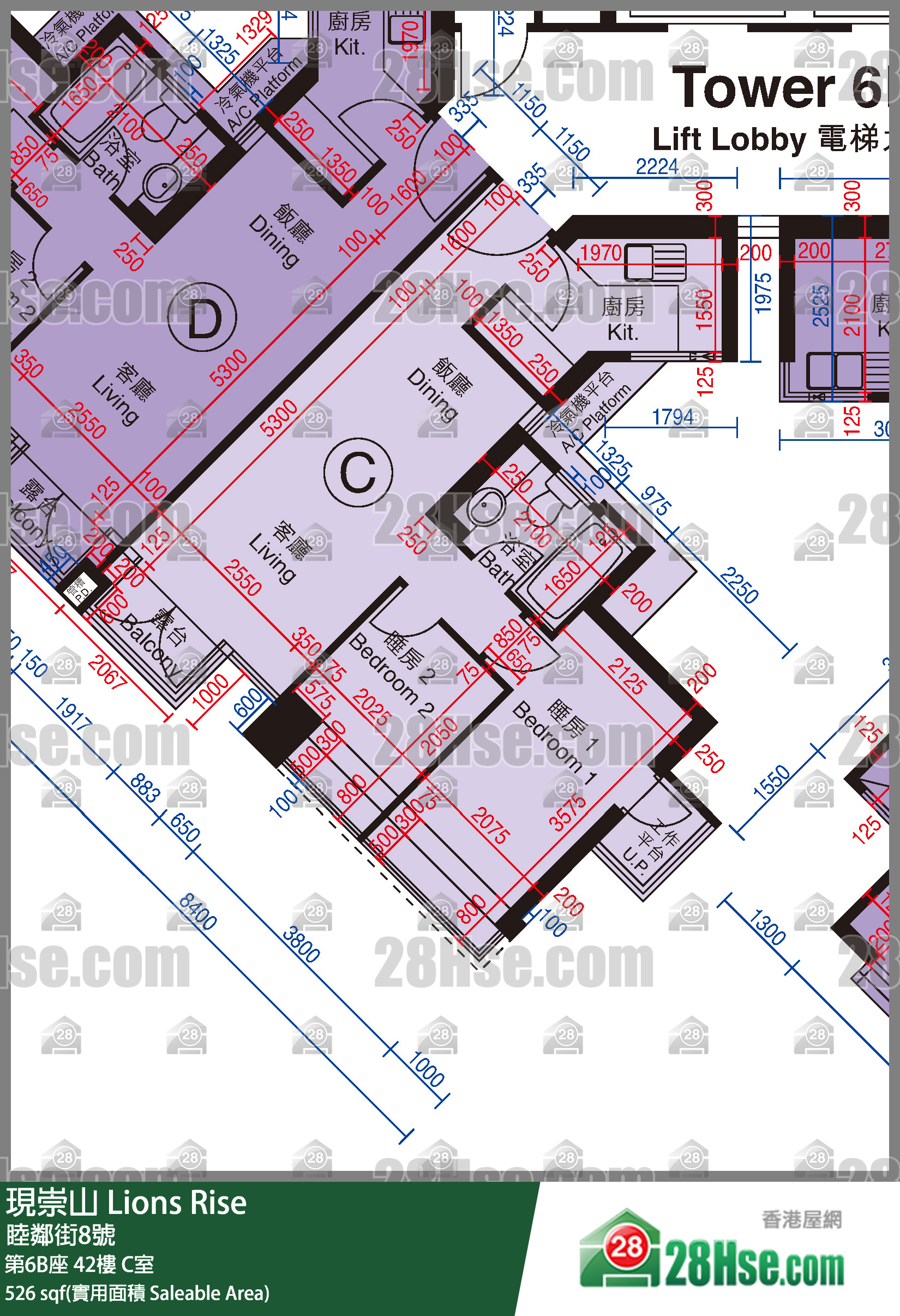 现崇山 第6B座 42楼 C室 平面图