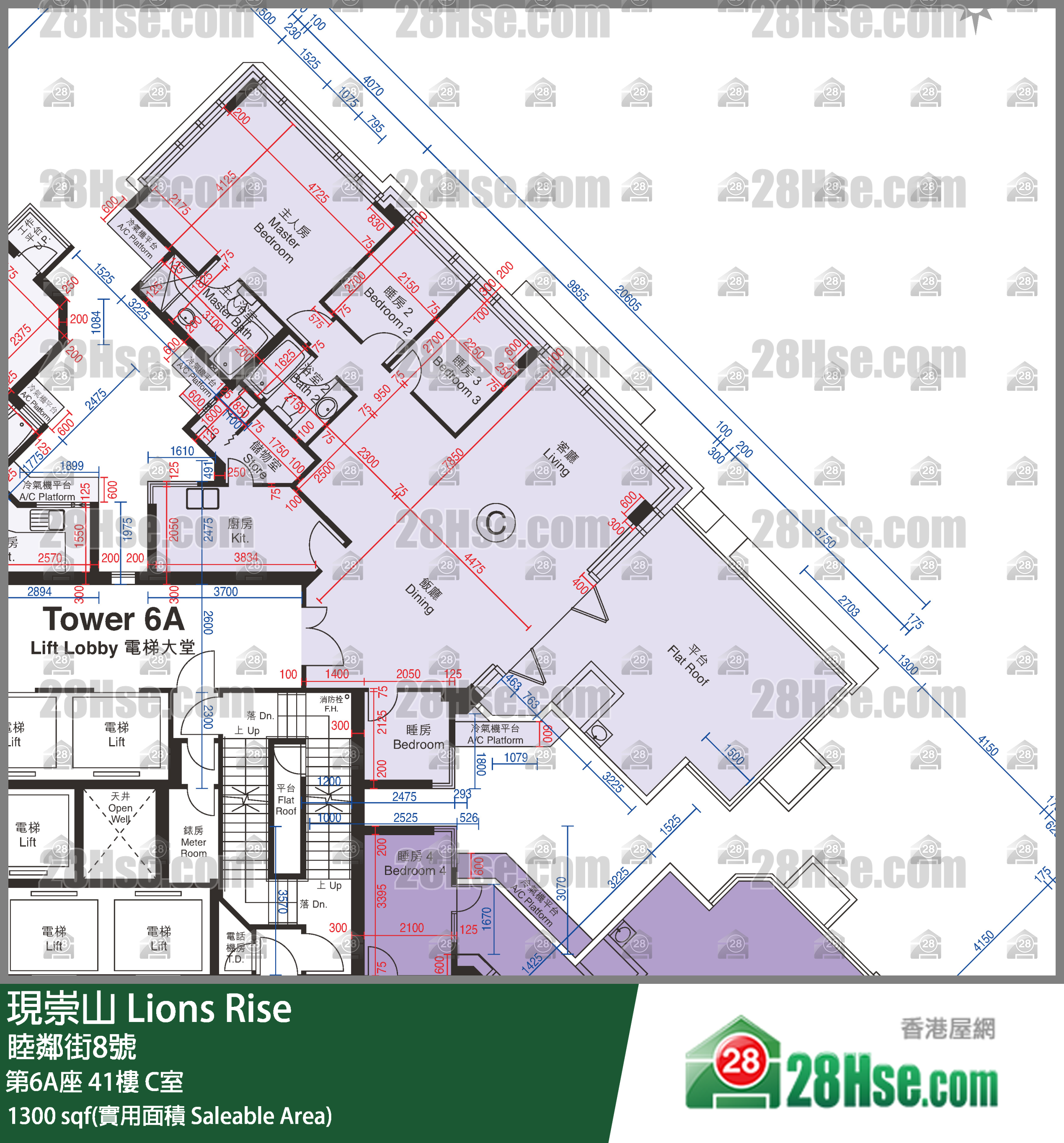 现崇山 第6A座41楼 C室 平面图