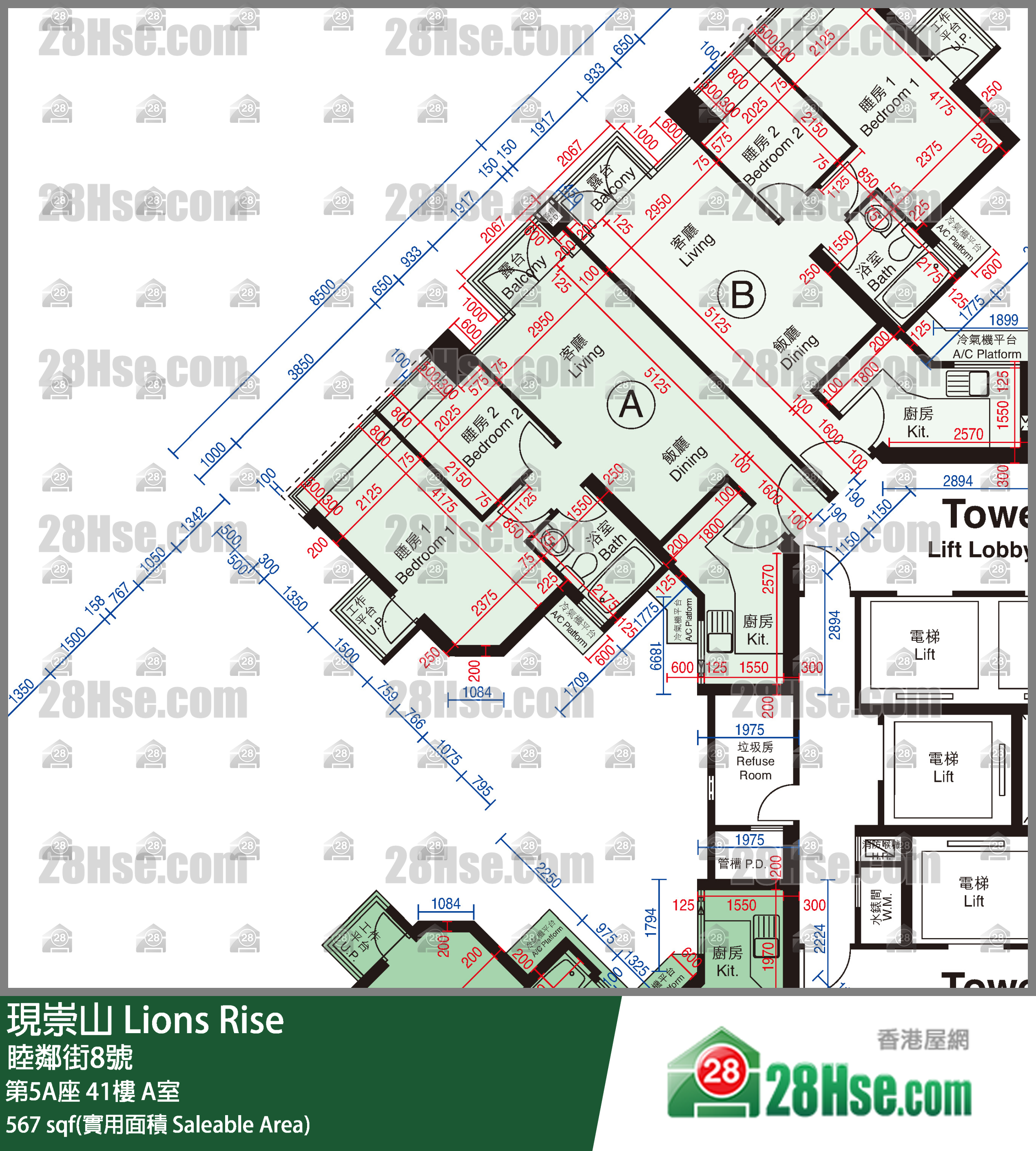 现崇山 第5A座41楼 A室 平面图