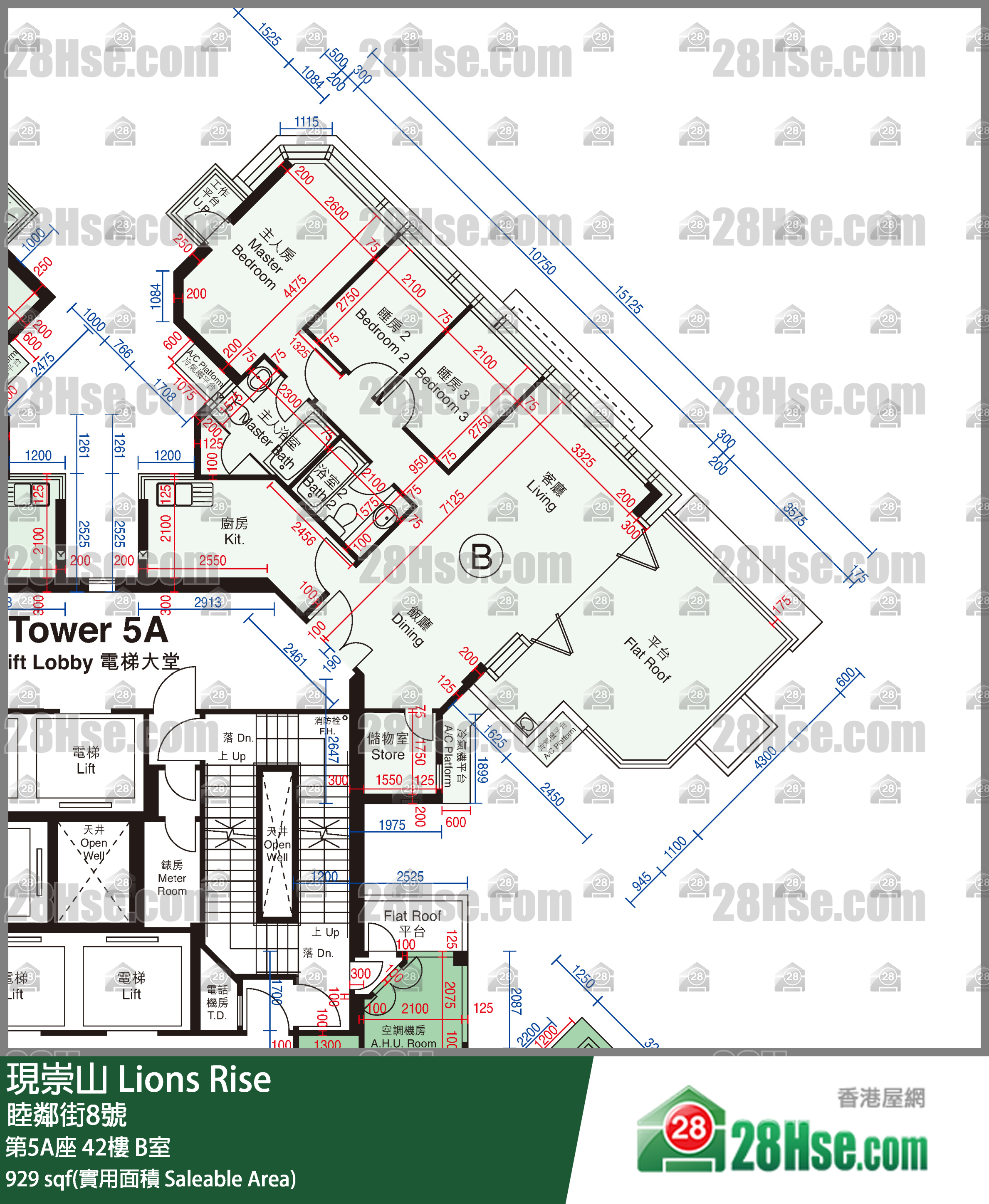 现崇山 第5A座 42楼 B室 平面图