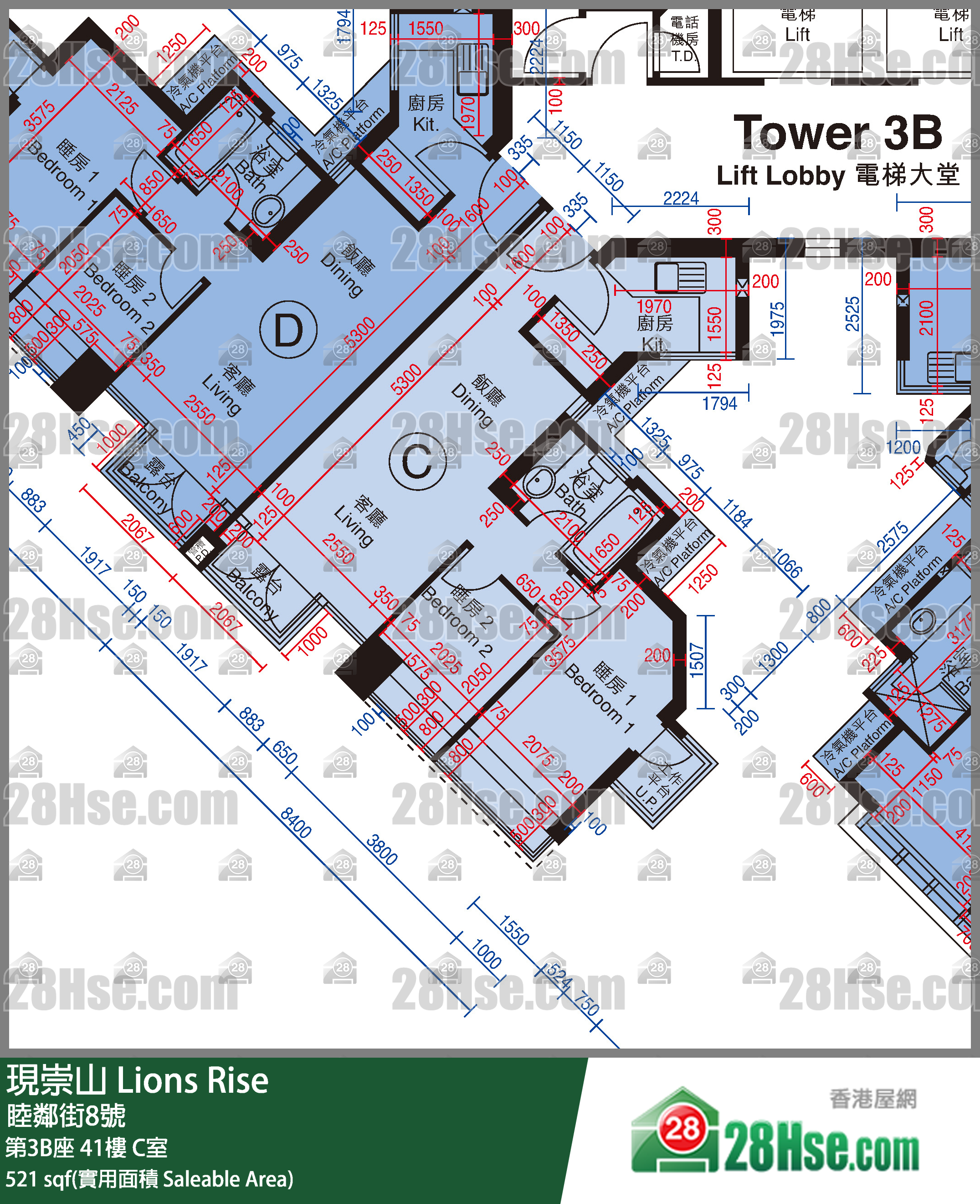 现崇山 第3B座41楼 C室 平面图