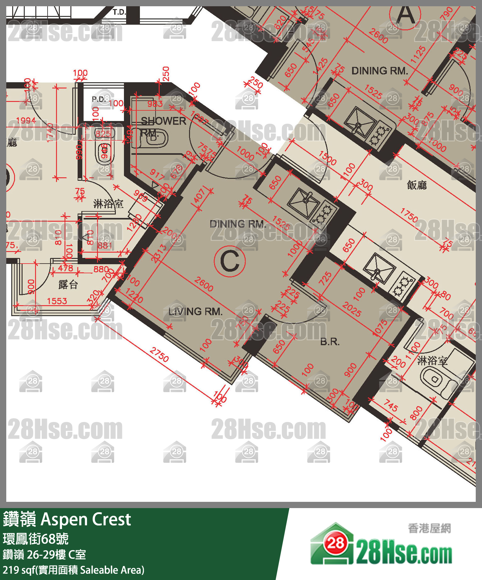 钻岭 钻岭 27楼 C室 平面图