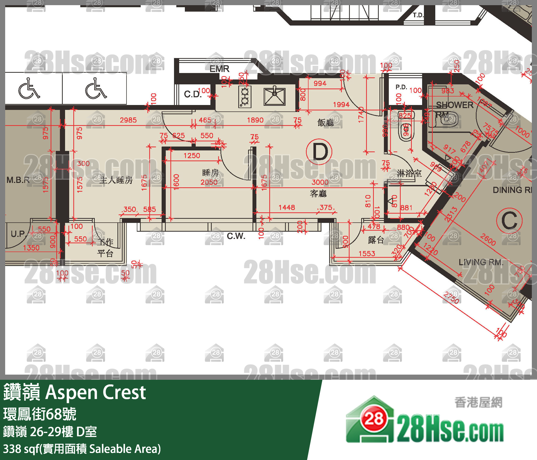 钻岭 钻岭27楼 D室 平面图
