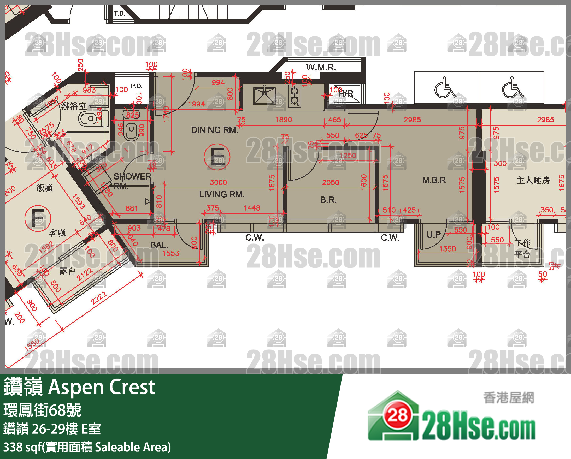 钻岭 钻岭27楼 E室 平面图