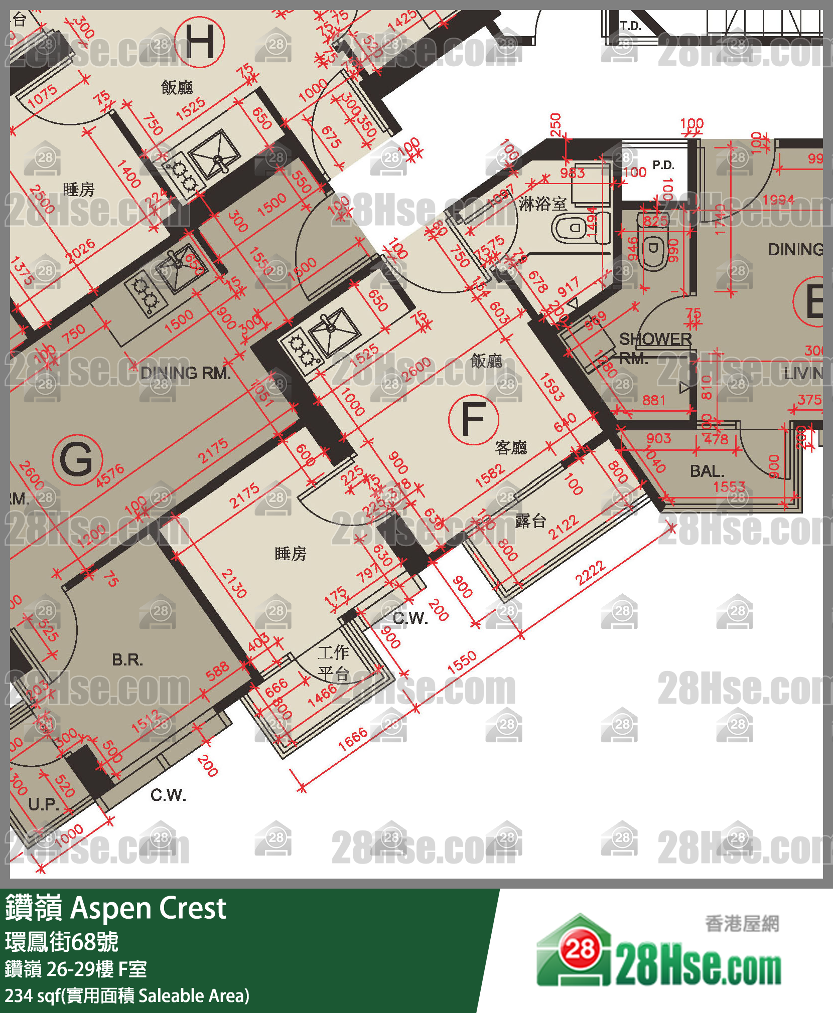 钻岭 钻岭 29楼 F室 平面图