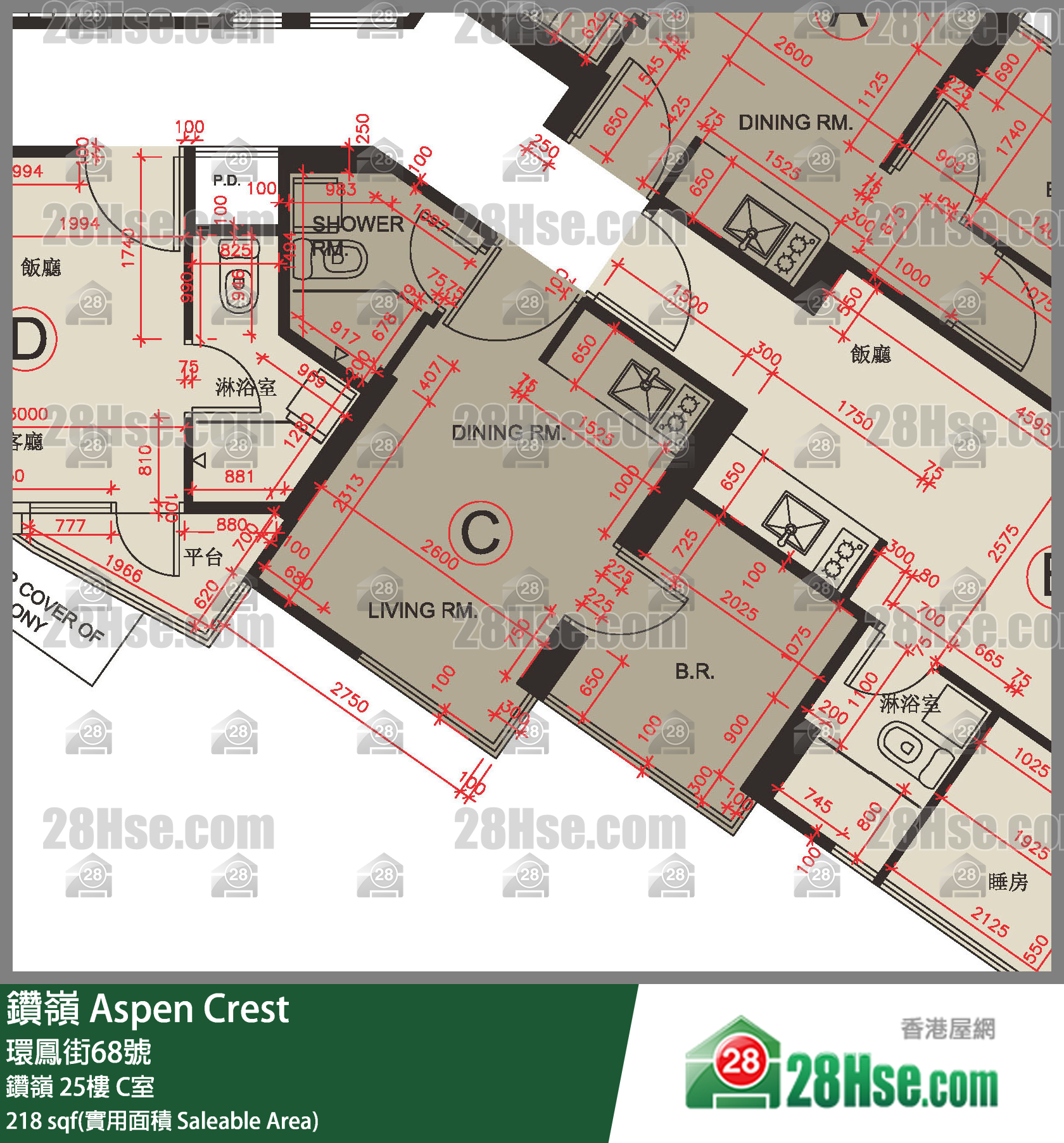 钻岭 钻岭 25楼 C室 平面图