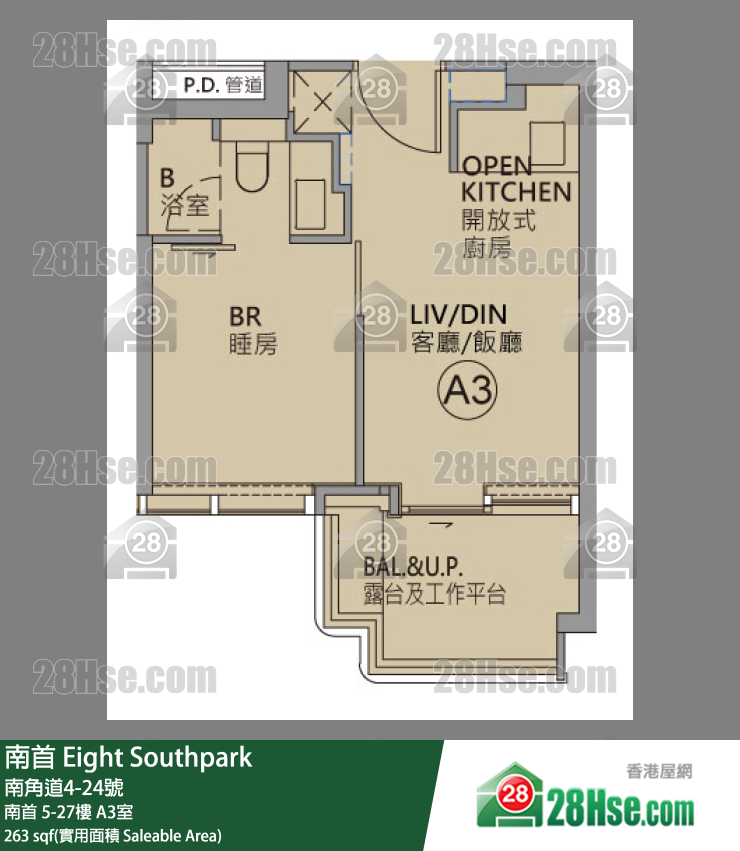 南首 单位平面图(由 28Hse 提供)