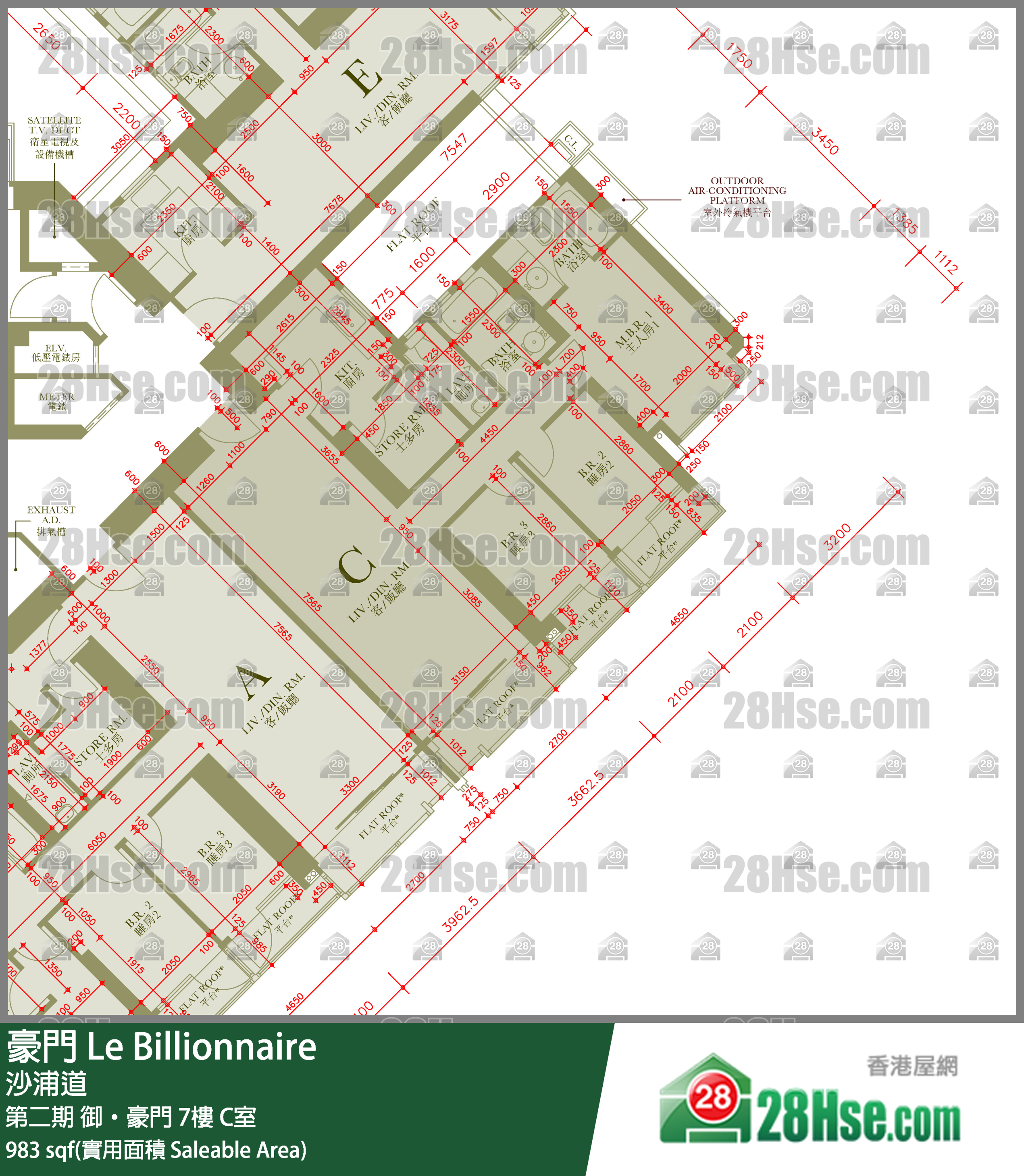 豪門 第二期御‧豪門7樓 C室 平面圖