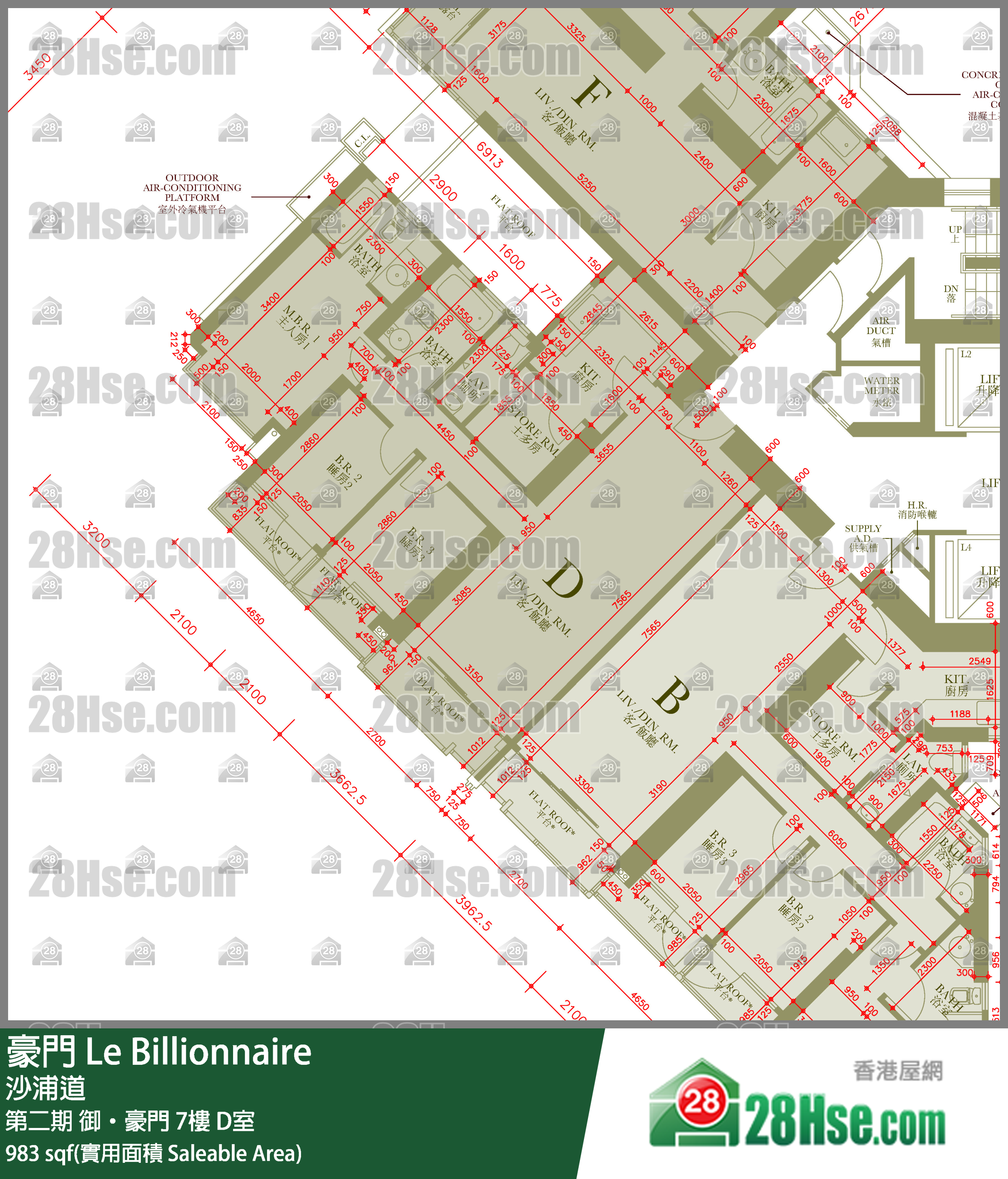 豪門 第二期御‧豪門7樓 D室 平面圖
