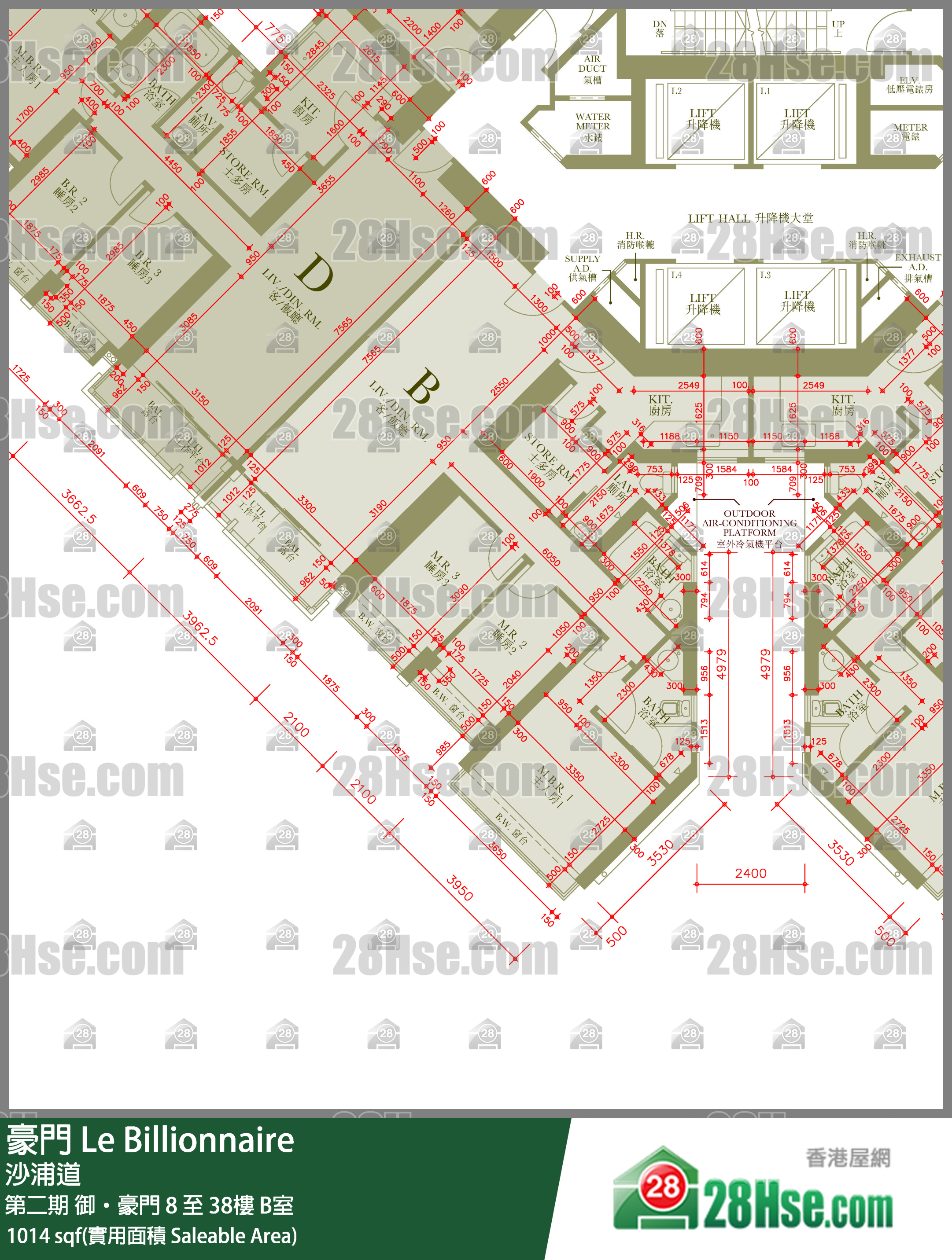 豪門 第二期御‧豪門17樓 B室 平面圖