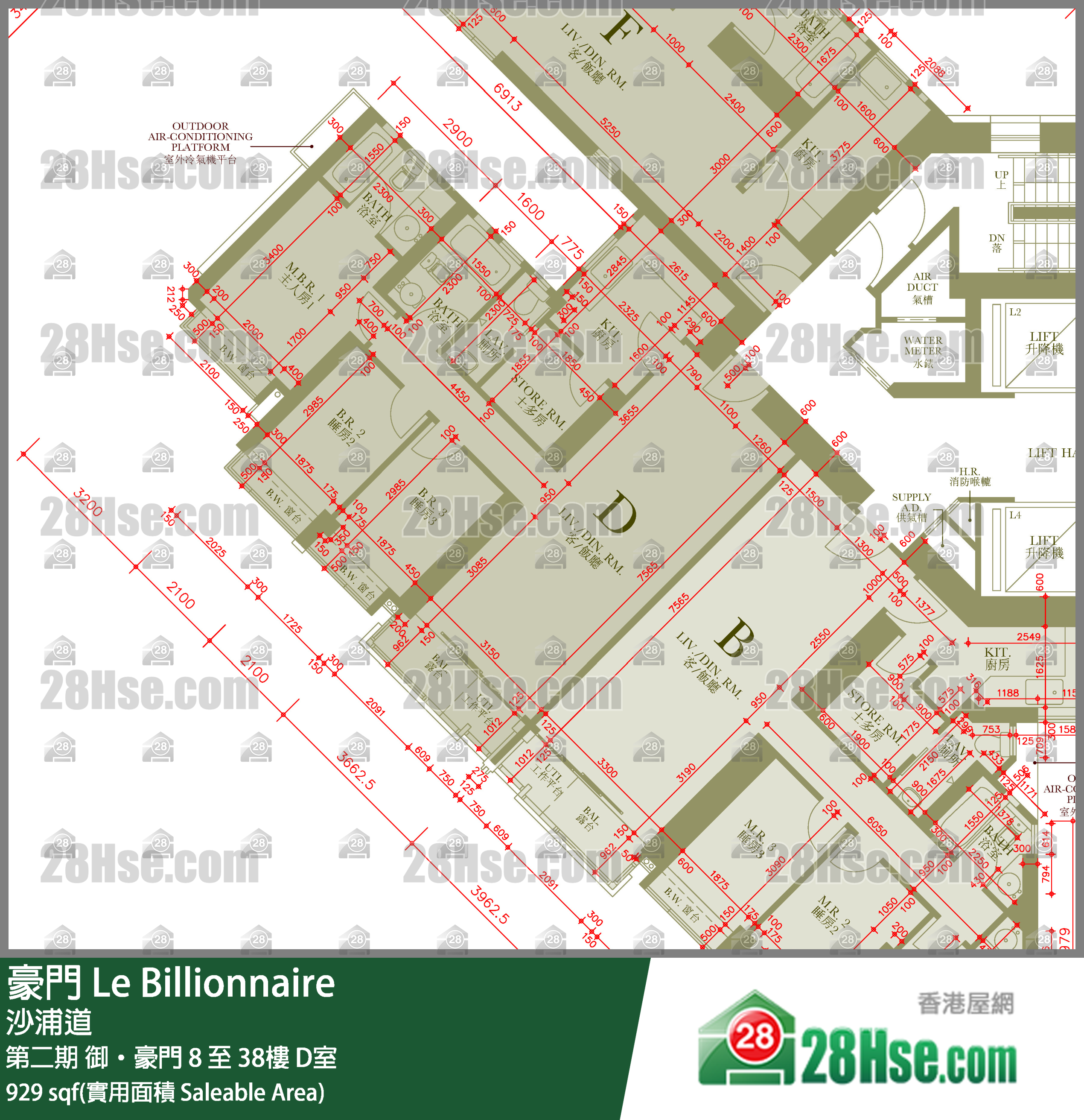 豪門 第二期御‧豪門25樓 D室 平面圖