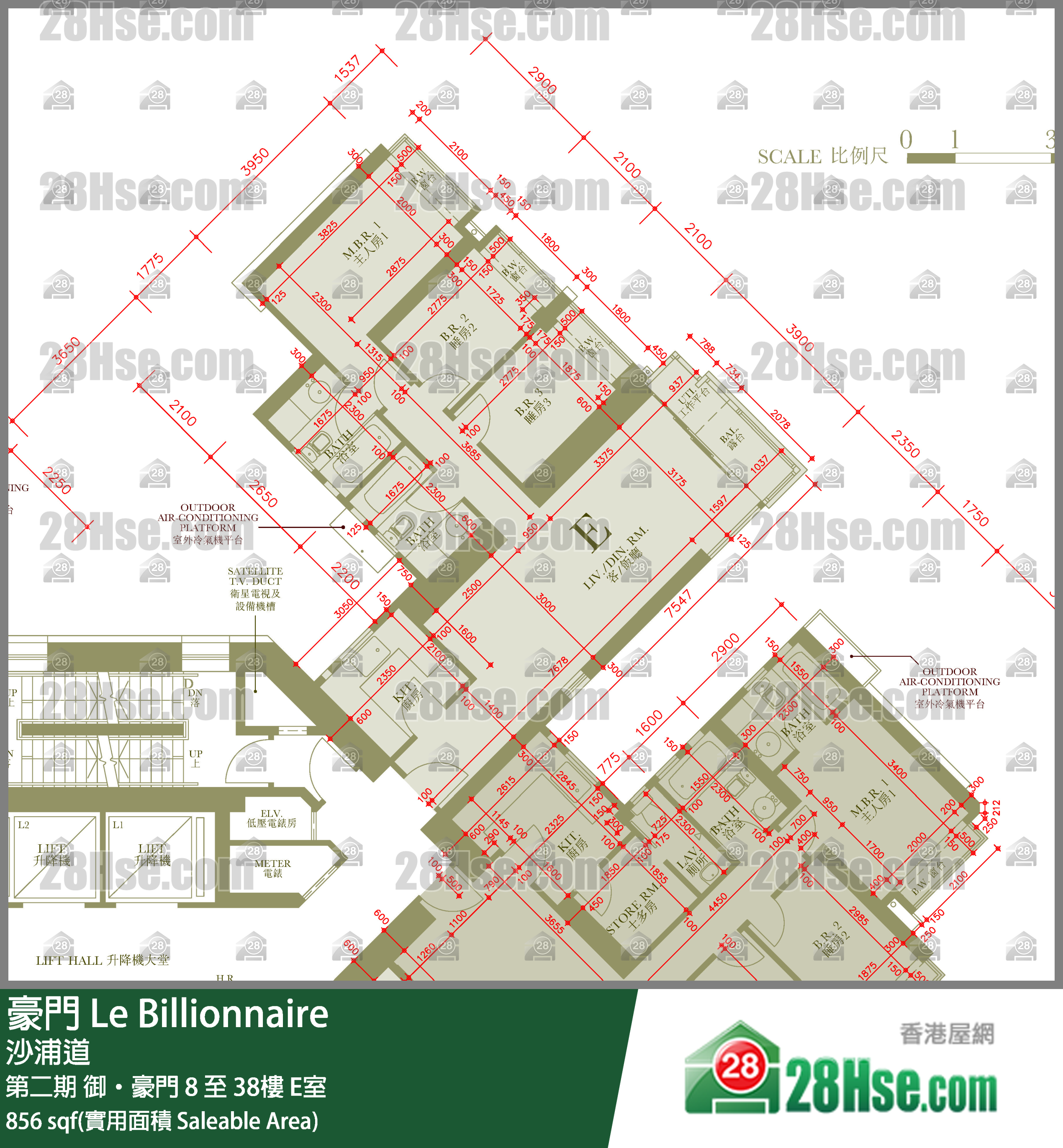 豪門 第二期御‧豪門23樓 E室 平面圖