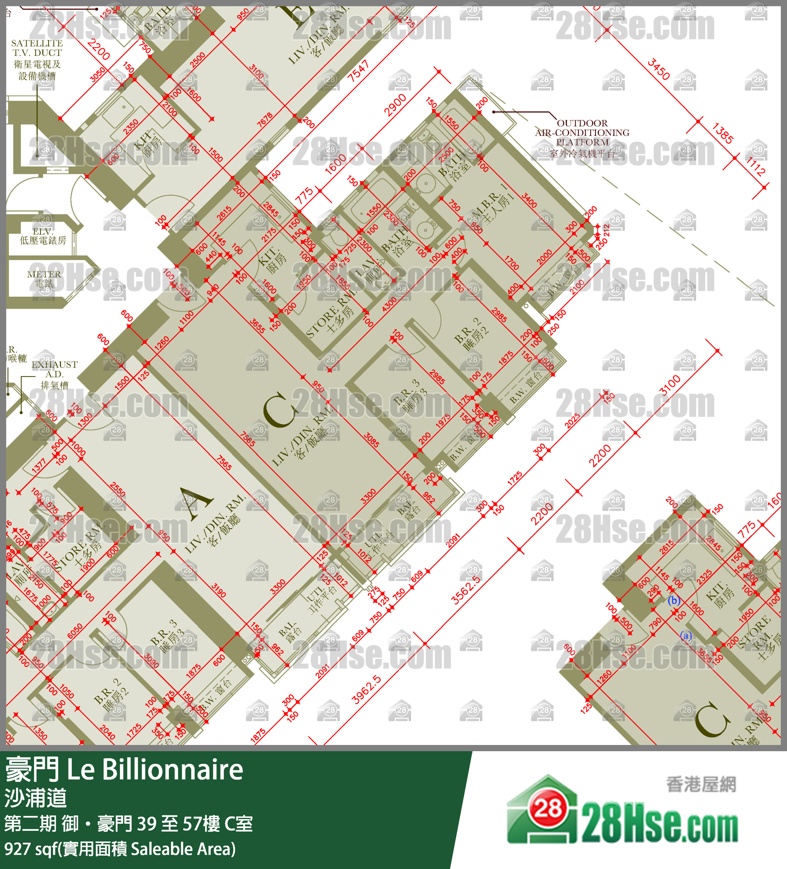 豪門 第二期御‧豪門43樓 C室 平面圖
