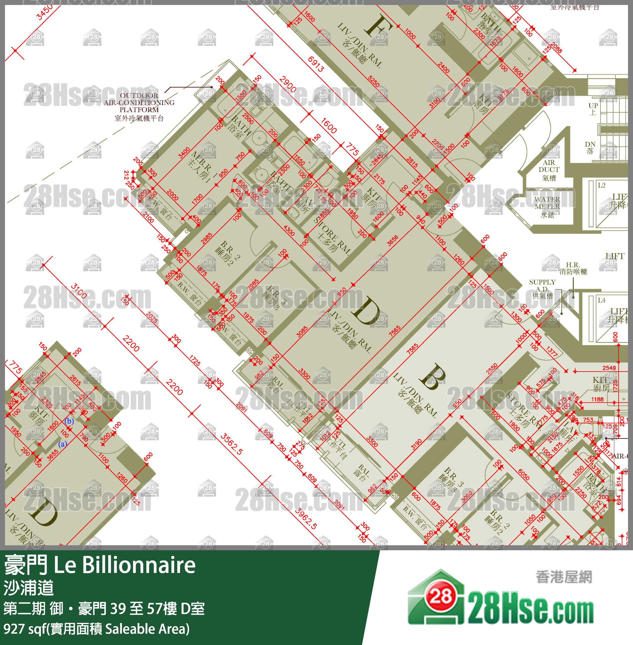 豪門 第二期 御‧豪門 53樓 D室 平面圖