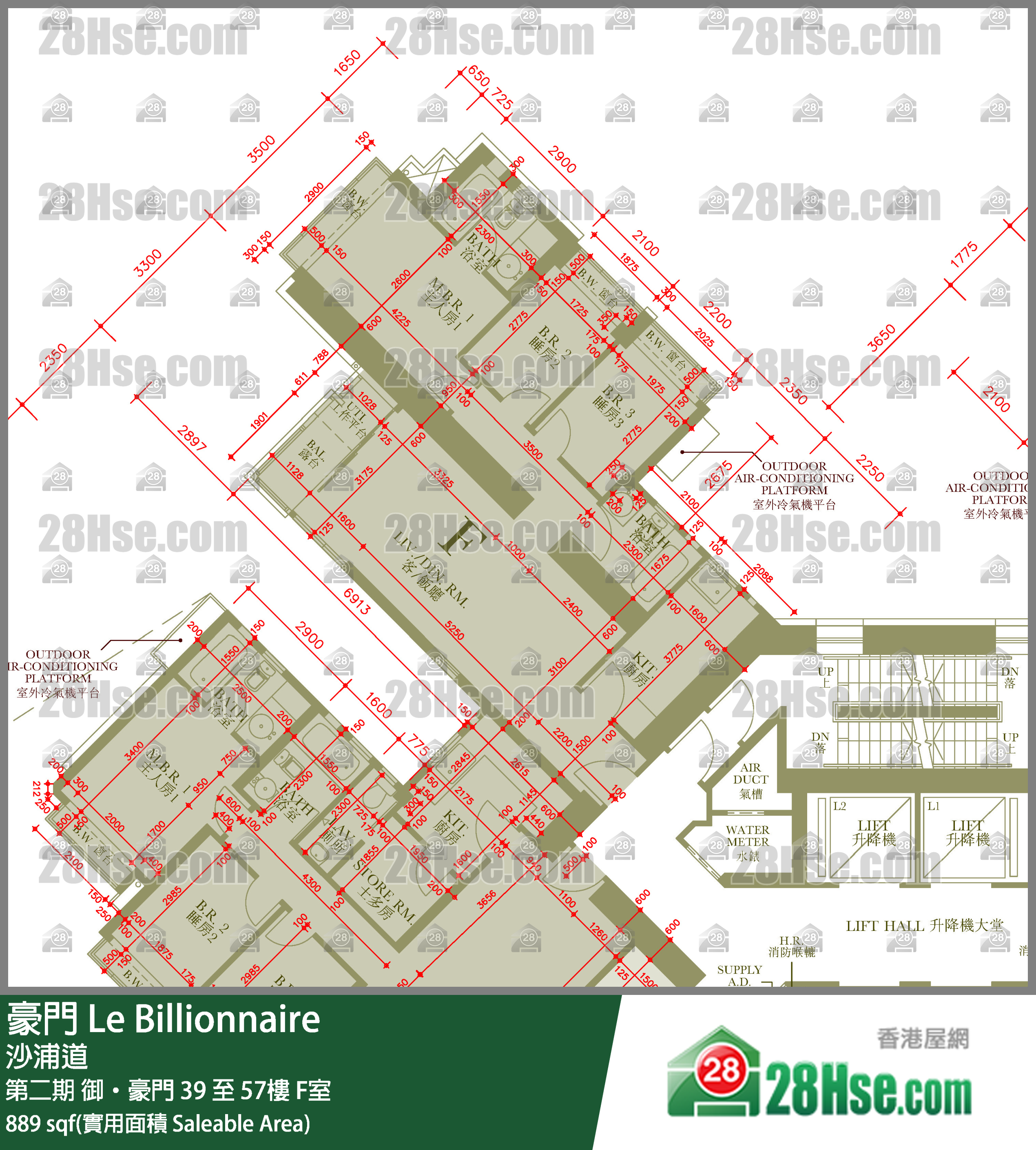 豪門 第二期 御‧豪門 50樓 F室 平面圖