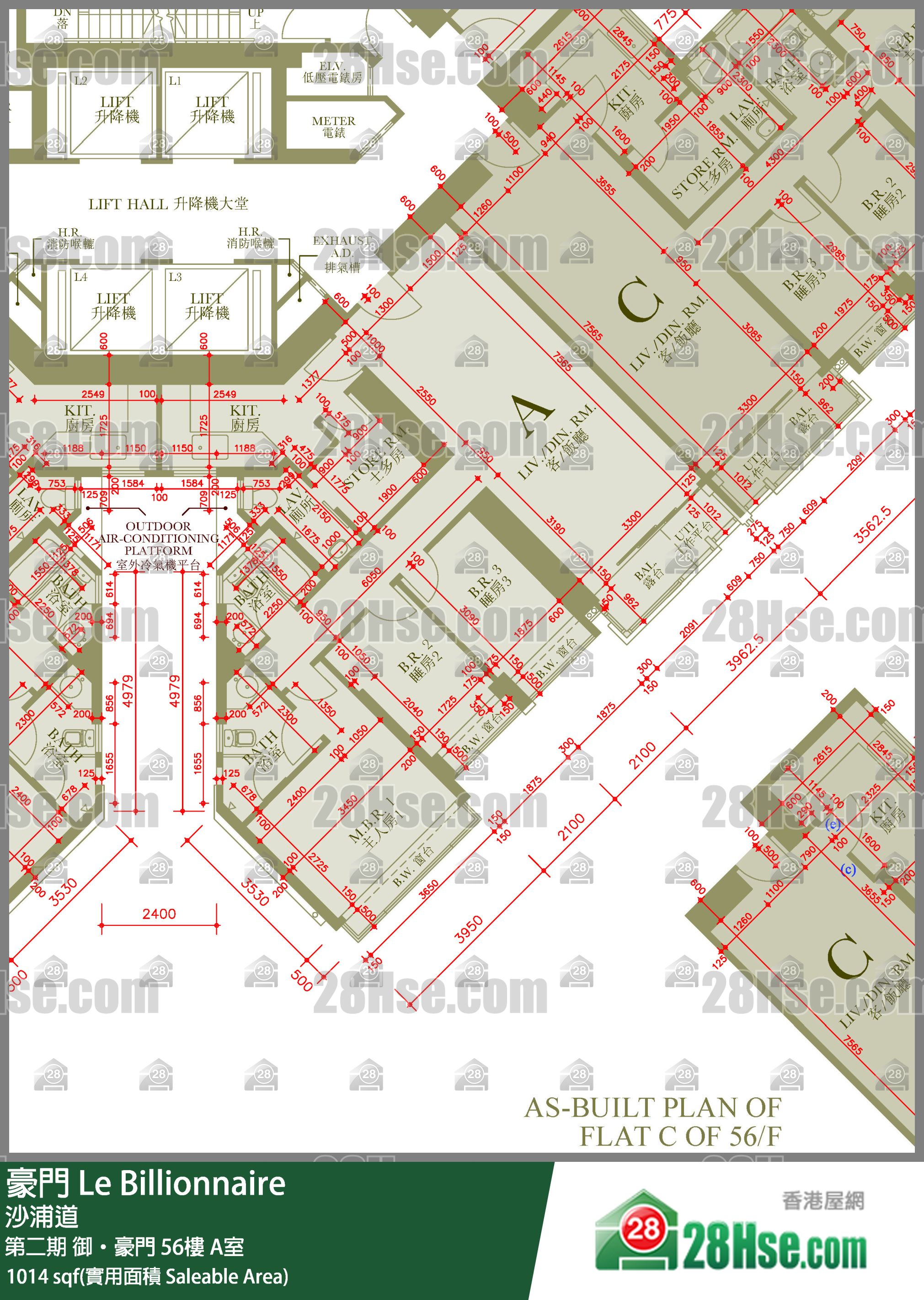 豪門 第二期御‧豪門56樓 A室 平面圖