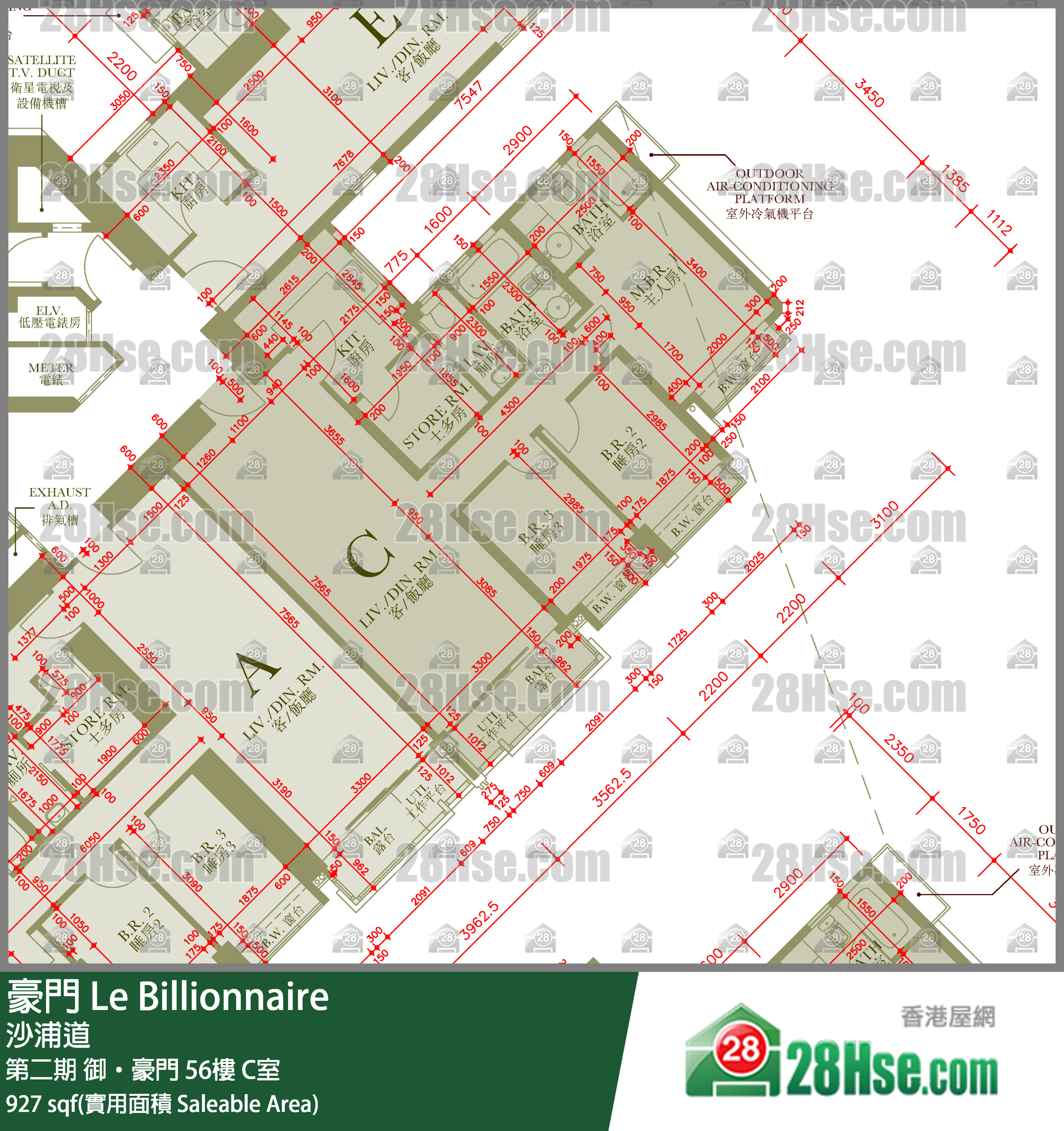 豪門 第二期 御‧豪門 56樓 C室 平面圖