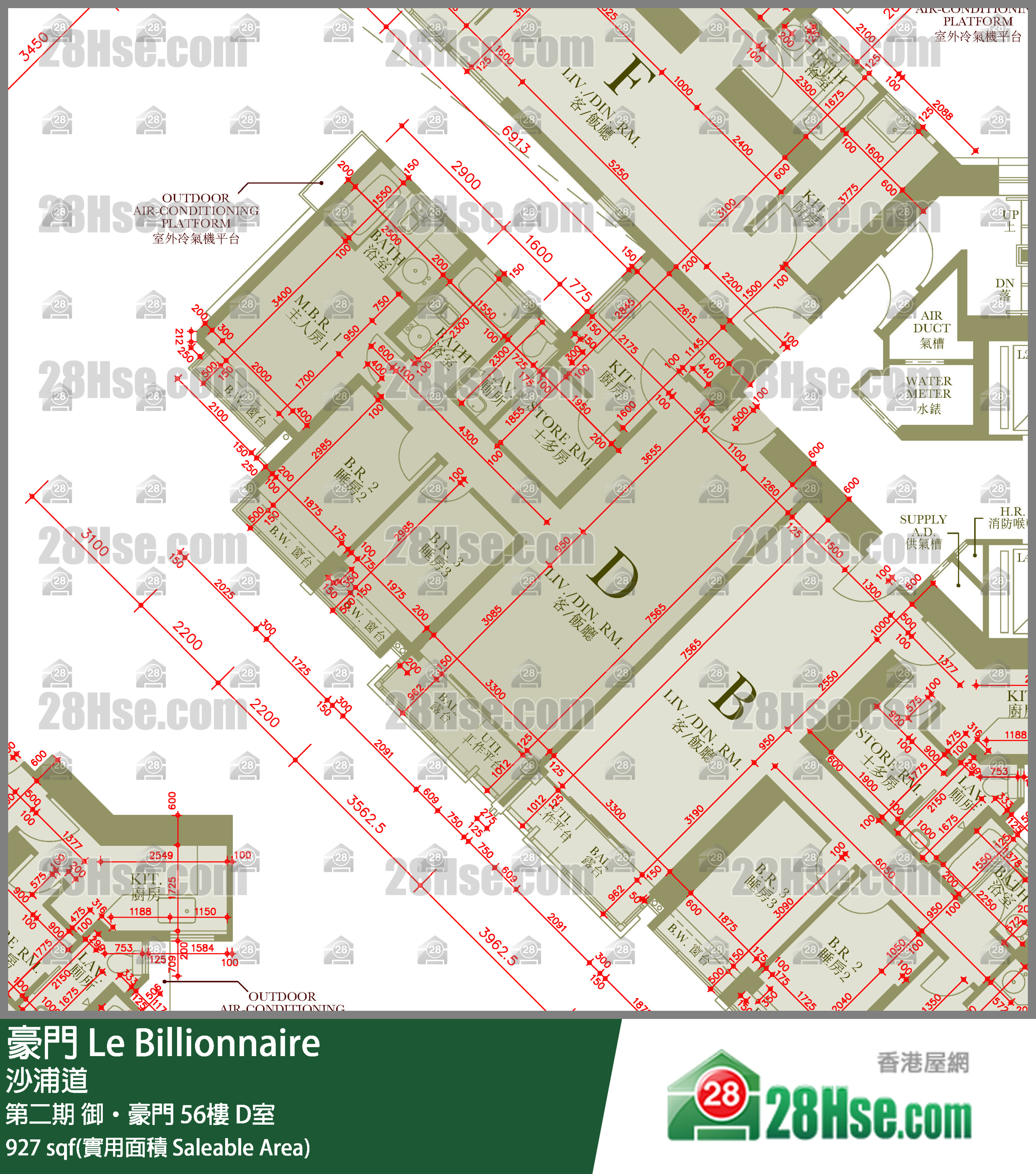 豪門 第二期御‧豪門56樓 D室 平面圖