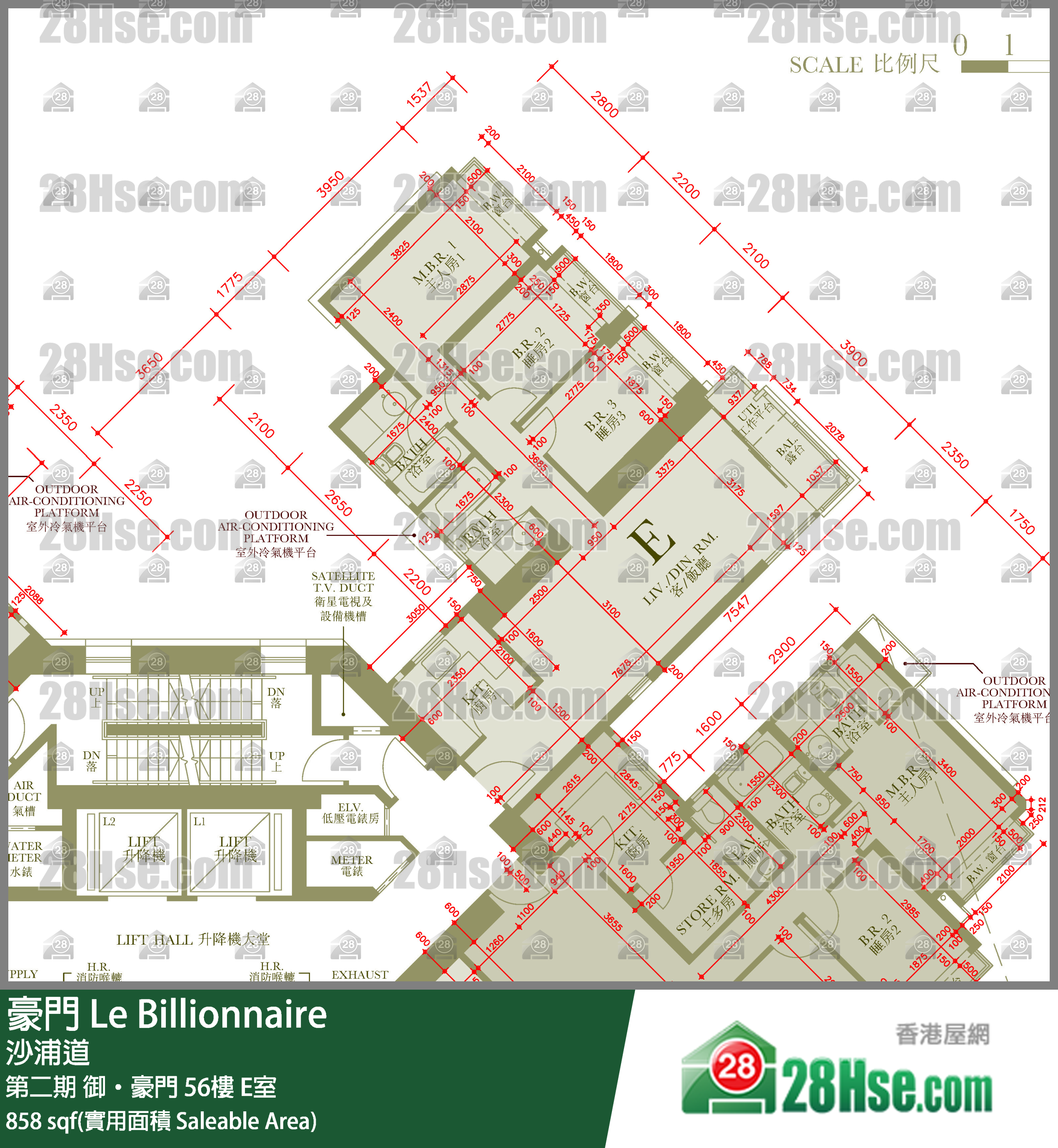 豪門 第二期御‧豪門56樓 E室 平面圖