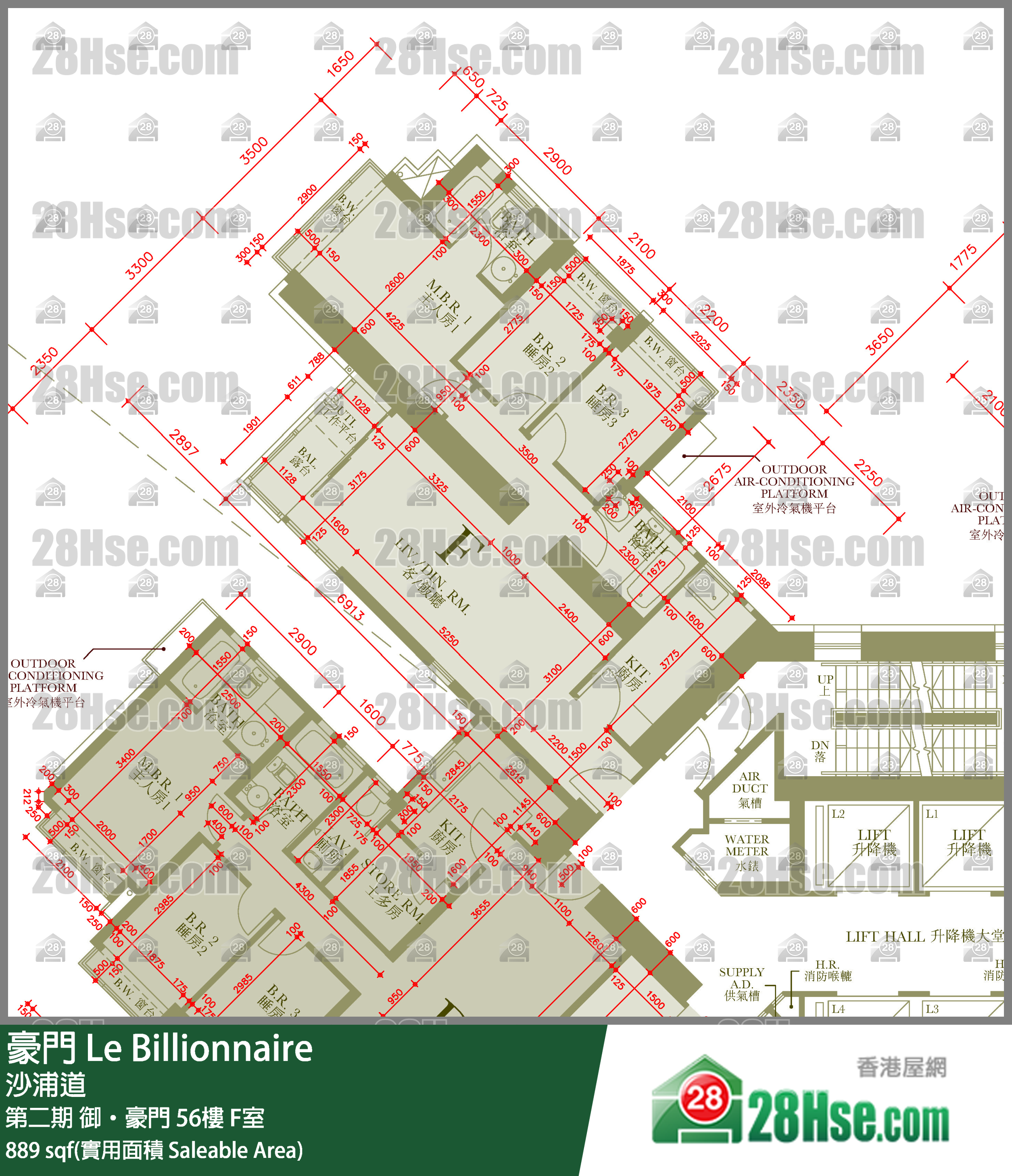 豪門 第二期御‧豪門56樓 F室 平面圖