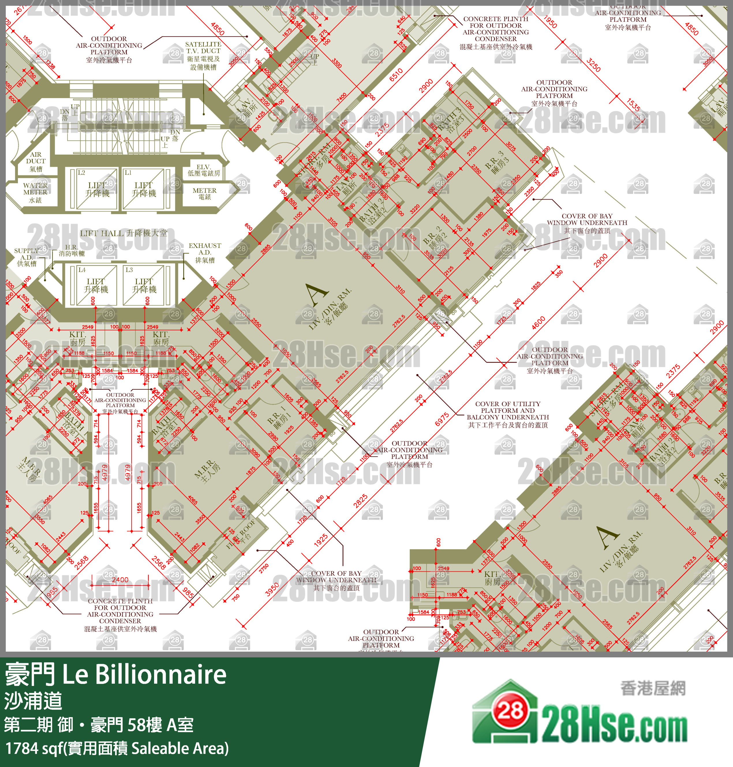 豪門 第二期 御‧豪門 59樓 A室 平面圖