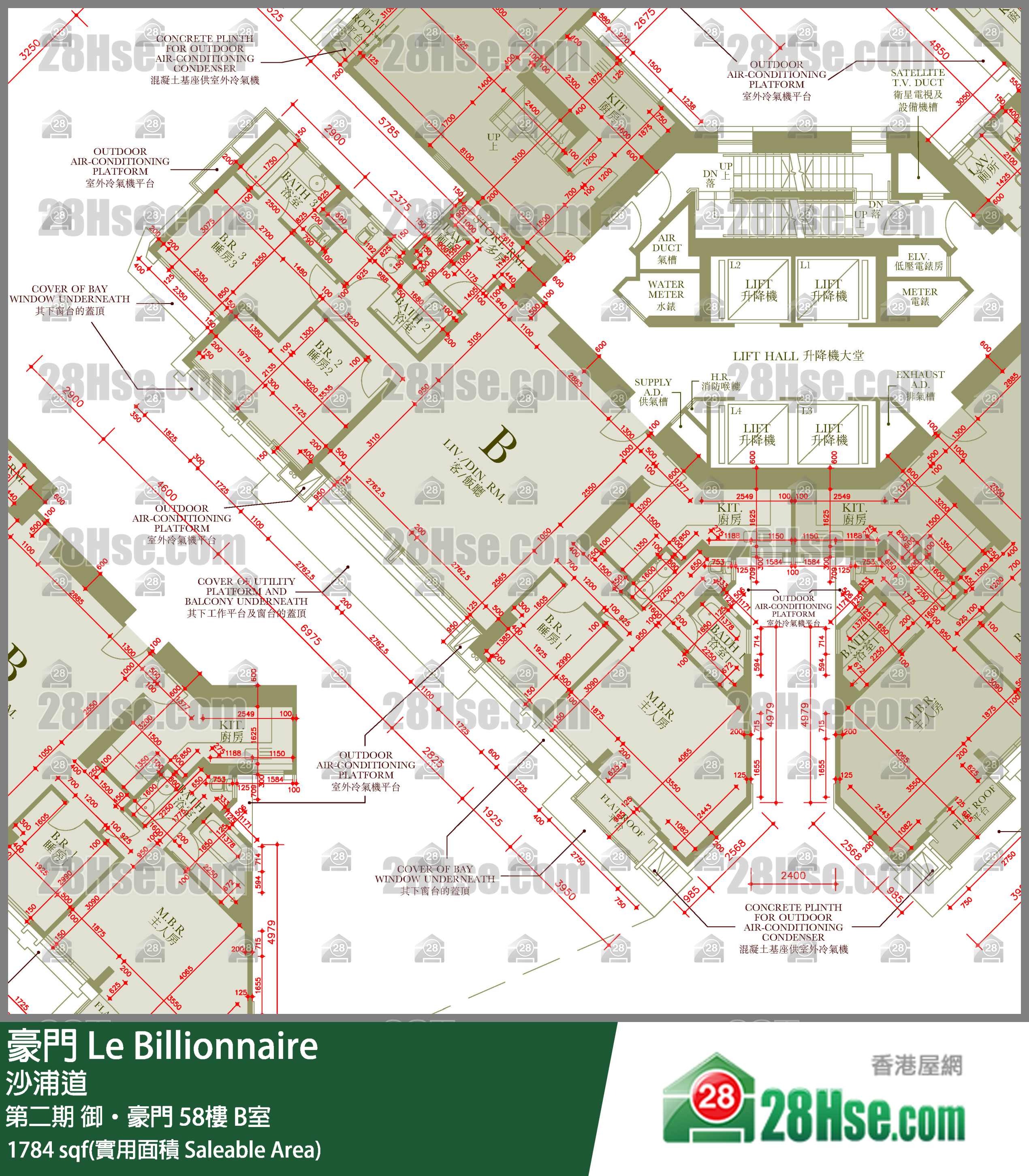 豪門 第二期 御‧豪門 59樓 B室 平面圖