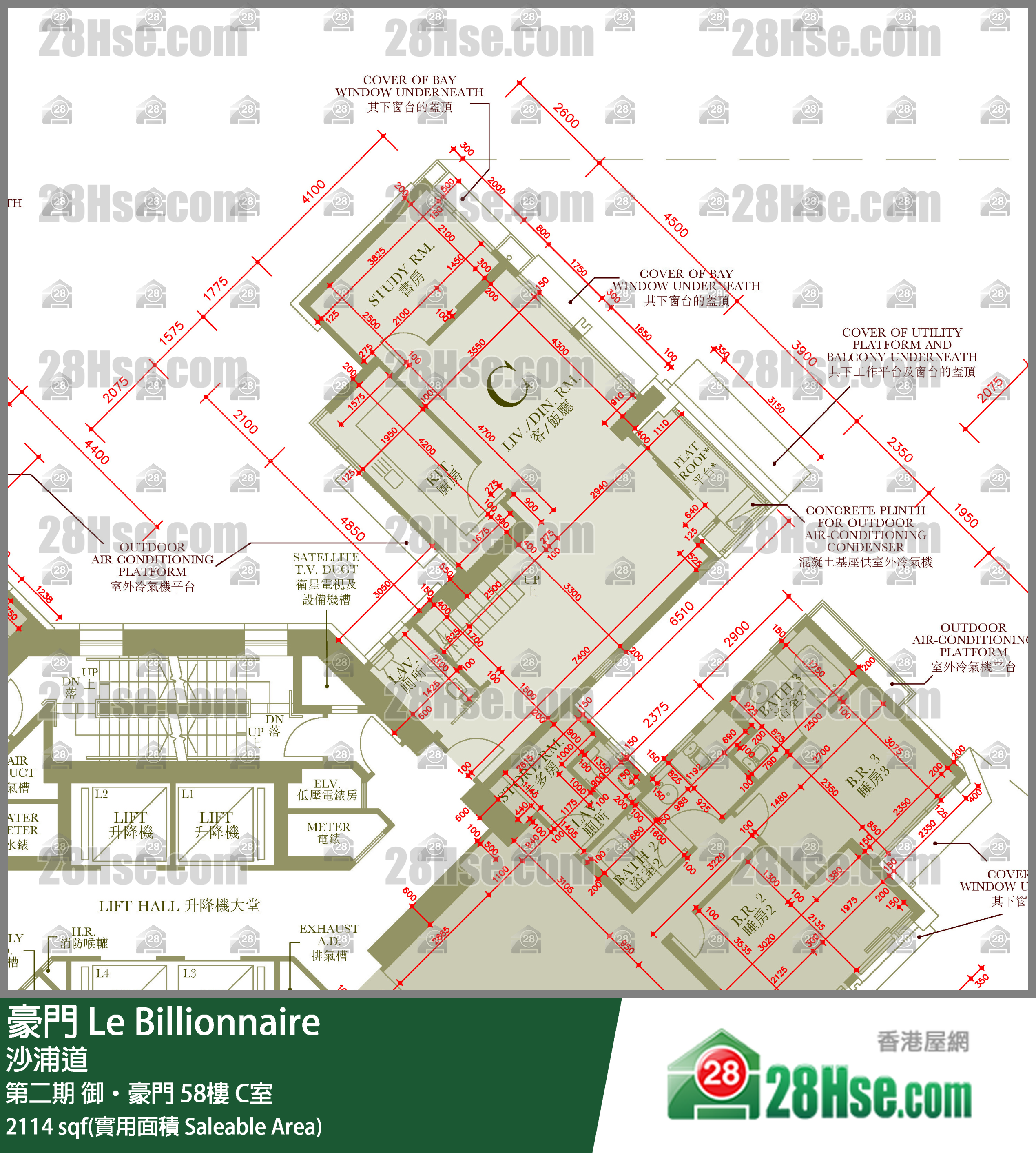 豪門 第二期 御‧豪門 59樓 C室 平面圖