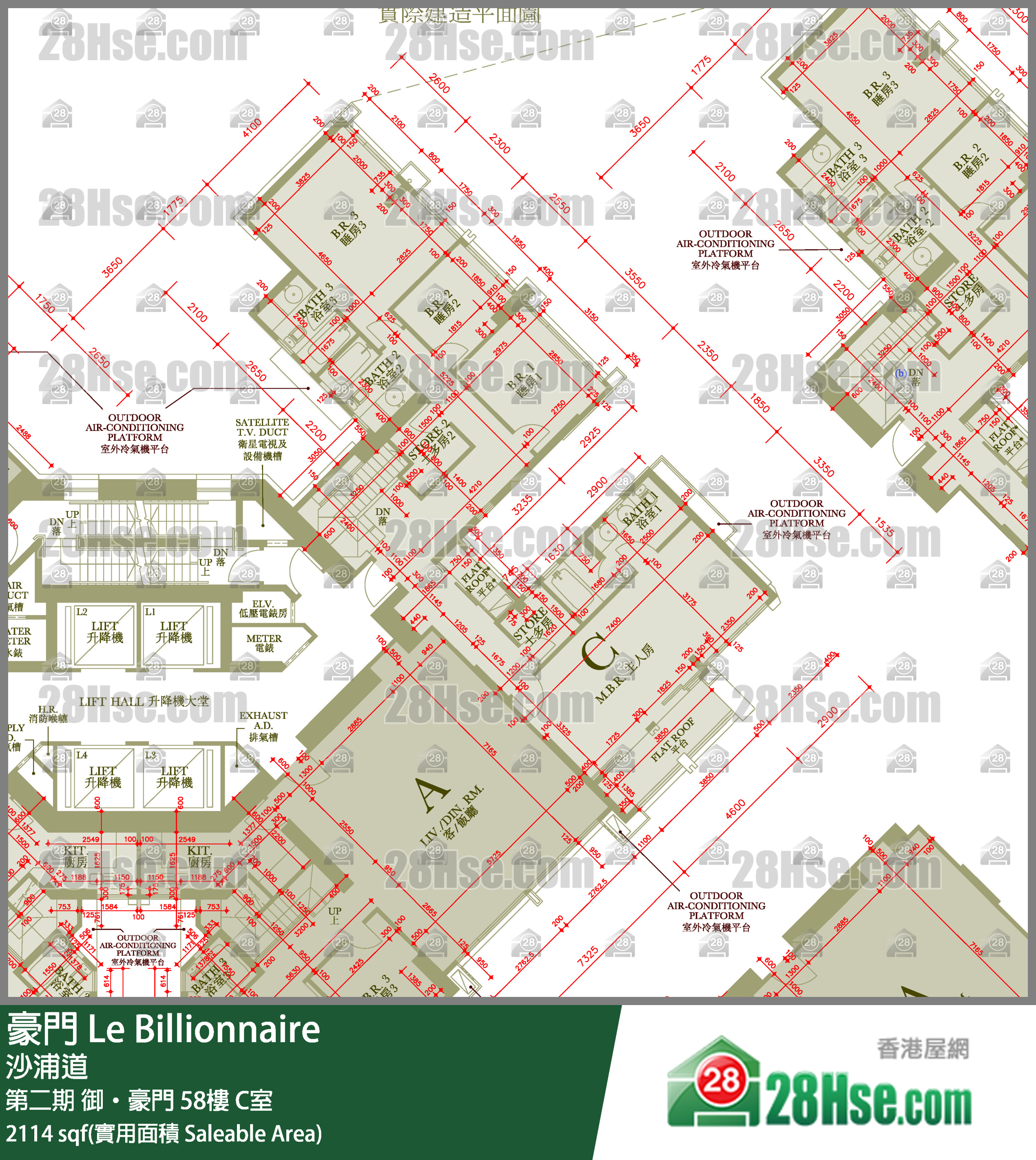 豪門 第二期 御‧豪門 59樓 C室 平面圖