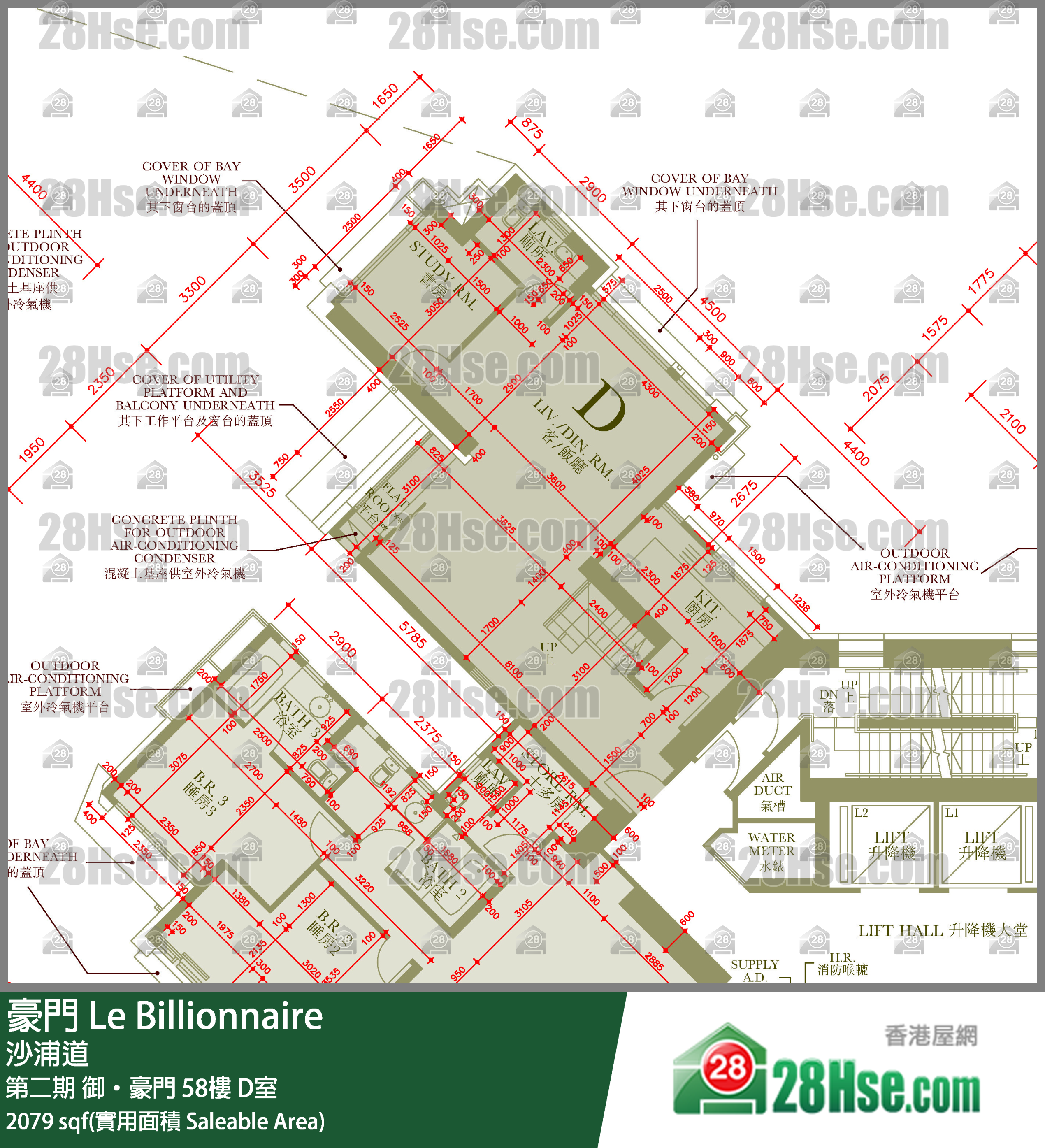 豪門 第二期 御‧豪門 59樓 D室 平面圖