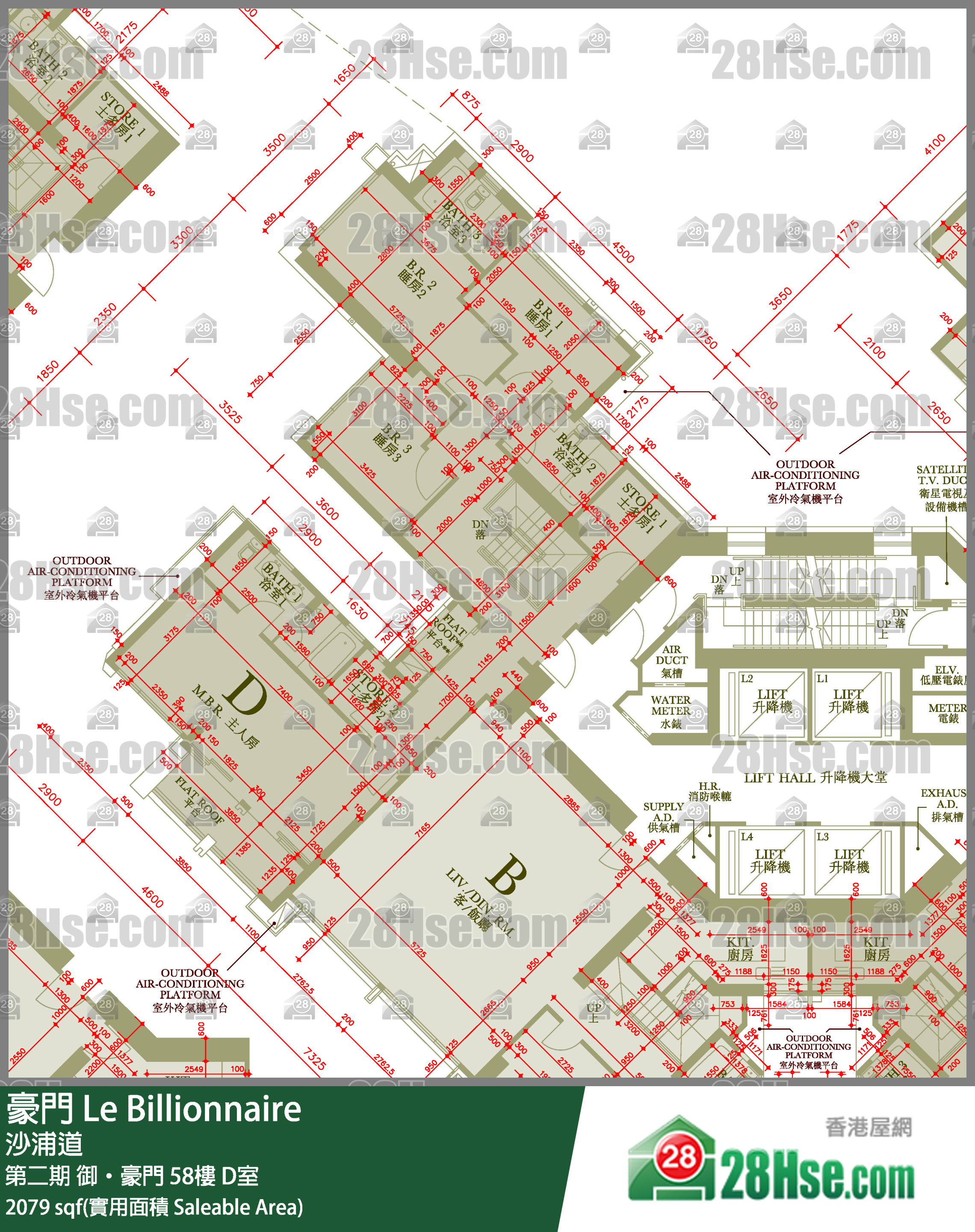 豪門 第二期 御‧豪門 59樓 D室 平面圖