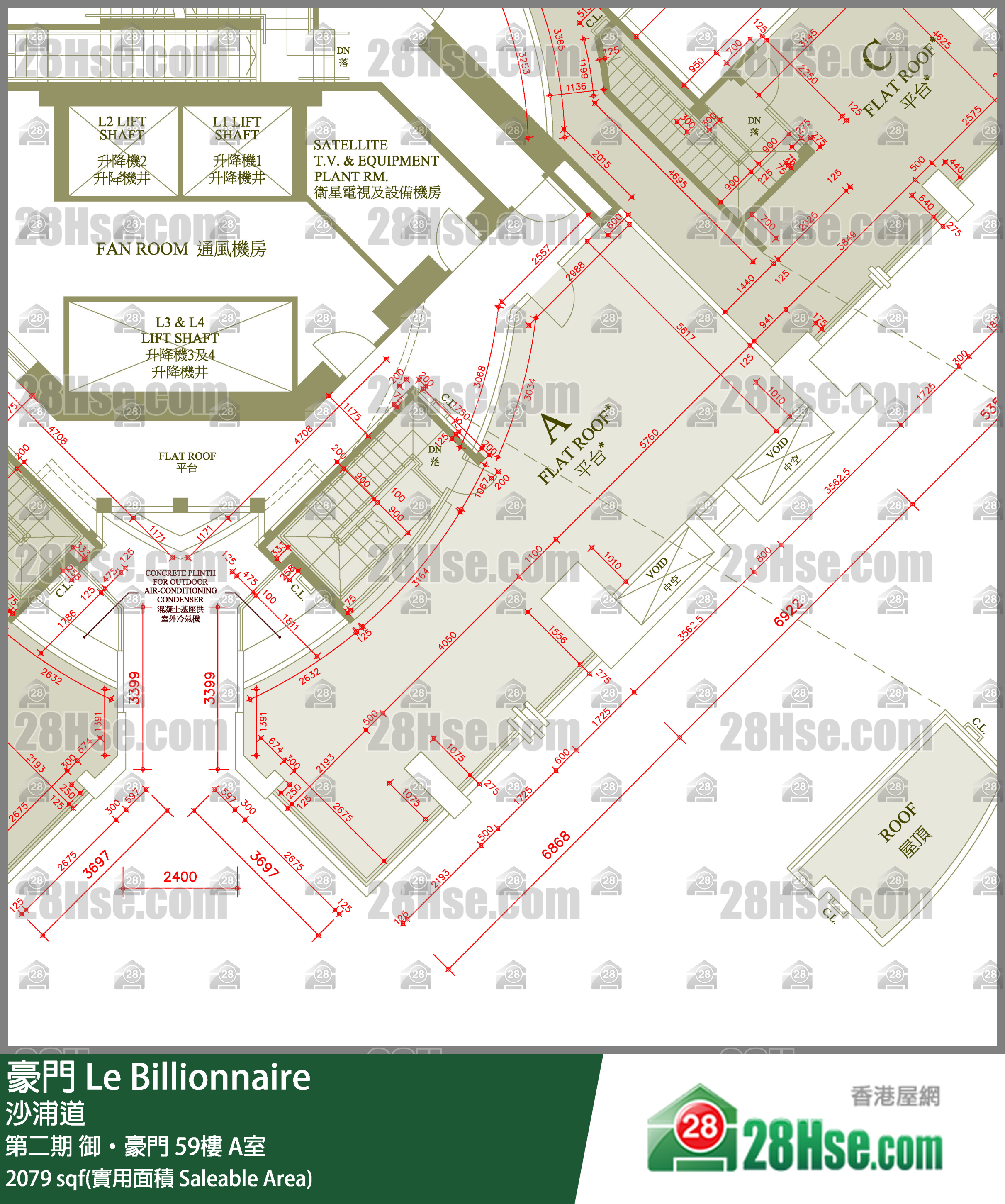 豪門 第二期御‧豪門60 A室 平面圖
